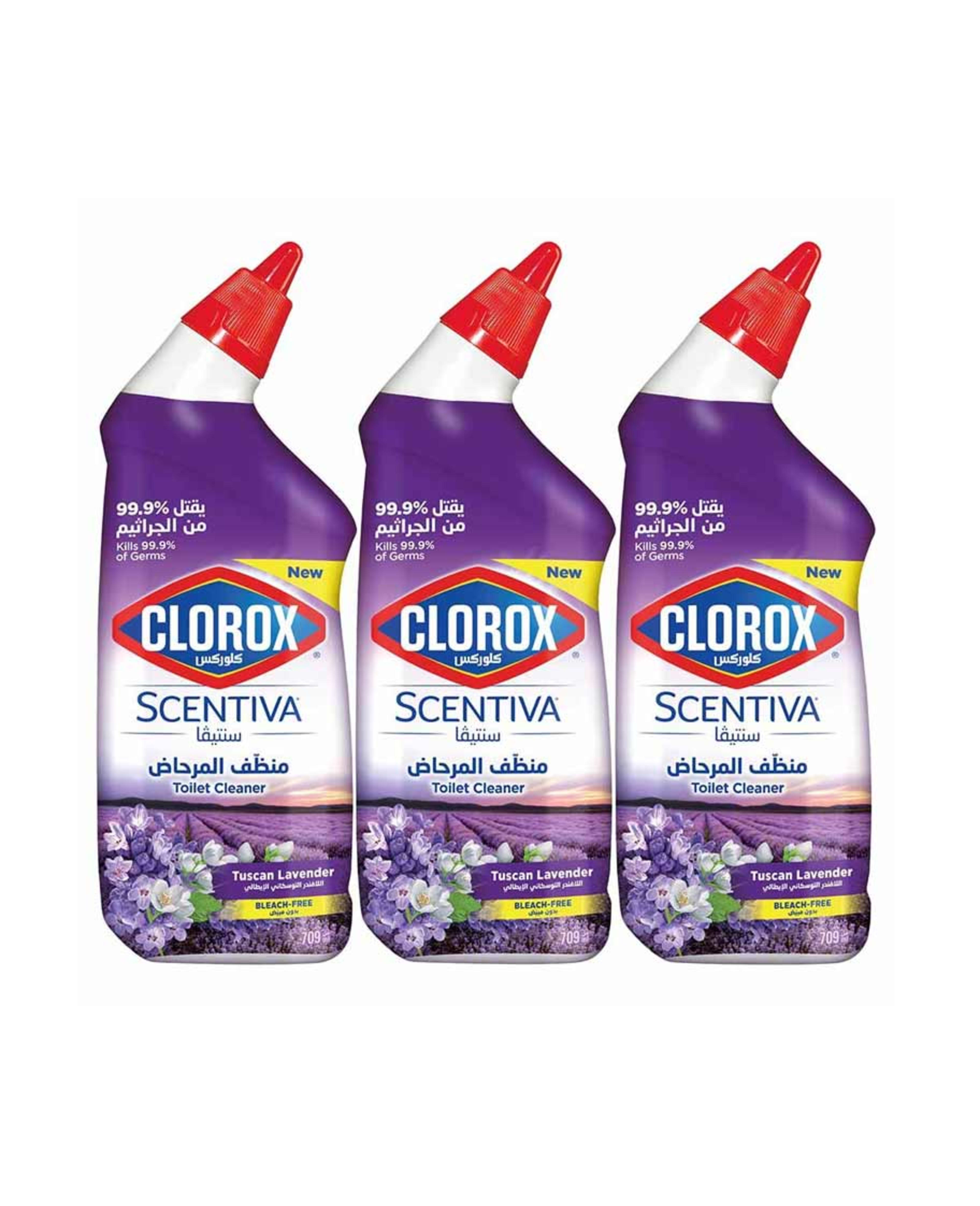 Clorox Scentiva Tuscan Lavender Toilet Cleaner 709ml 2+1free