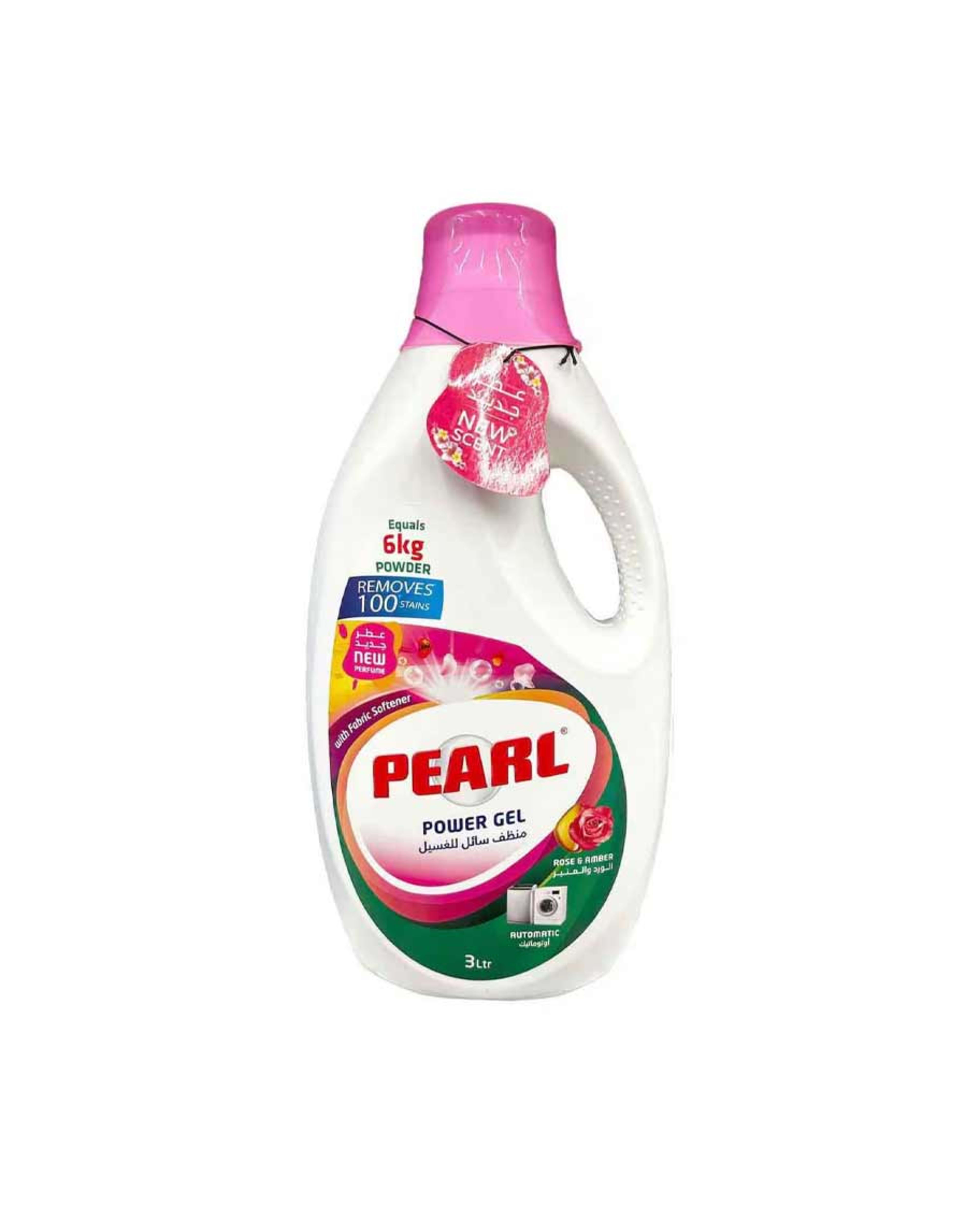 Pearl Power Gel Automatic with Fabric Softener Rose & Amber 3ltr Promo