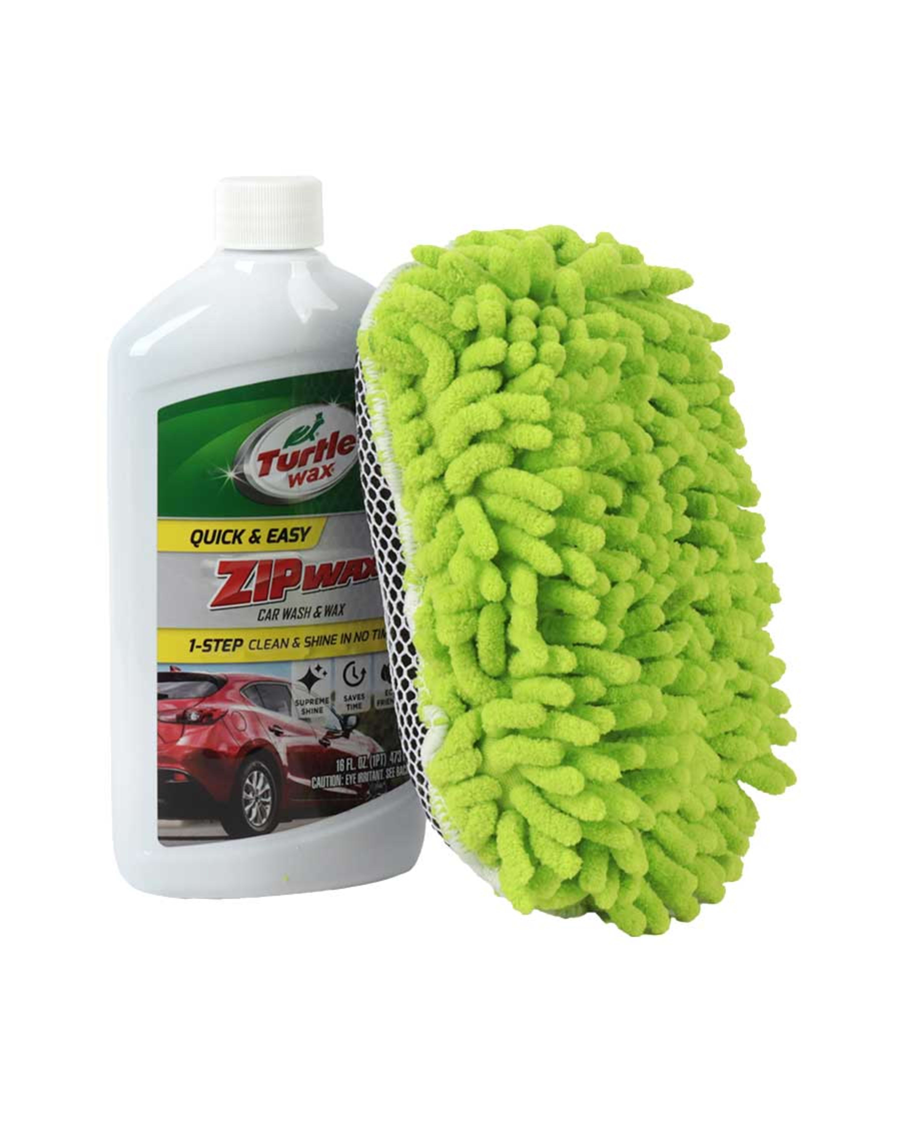 Turtle Wax Zip Wax Car Wash 473ml+chenille Mitt 8inch T75a+e2918