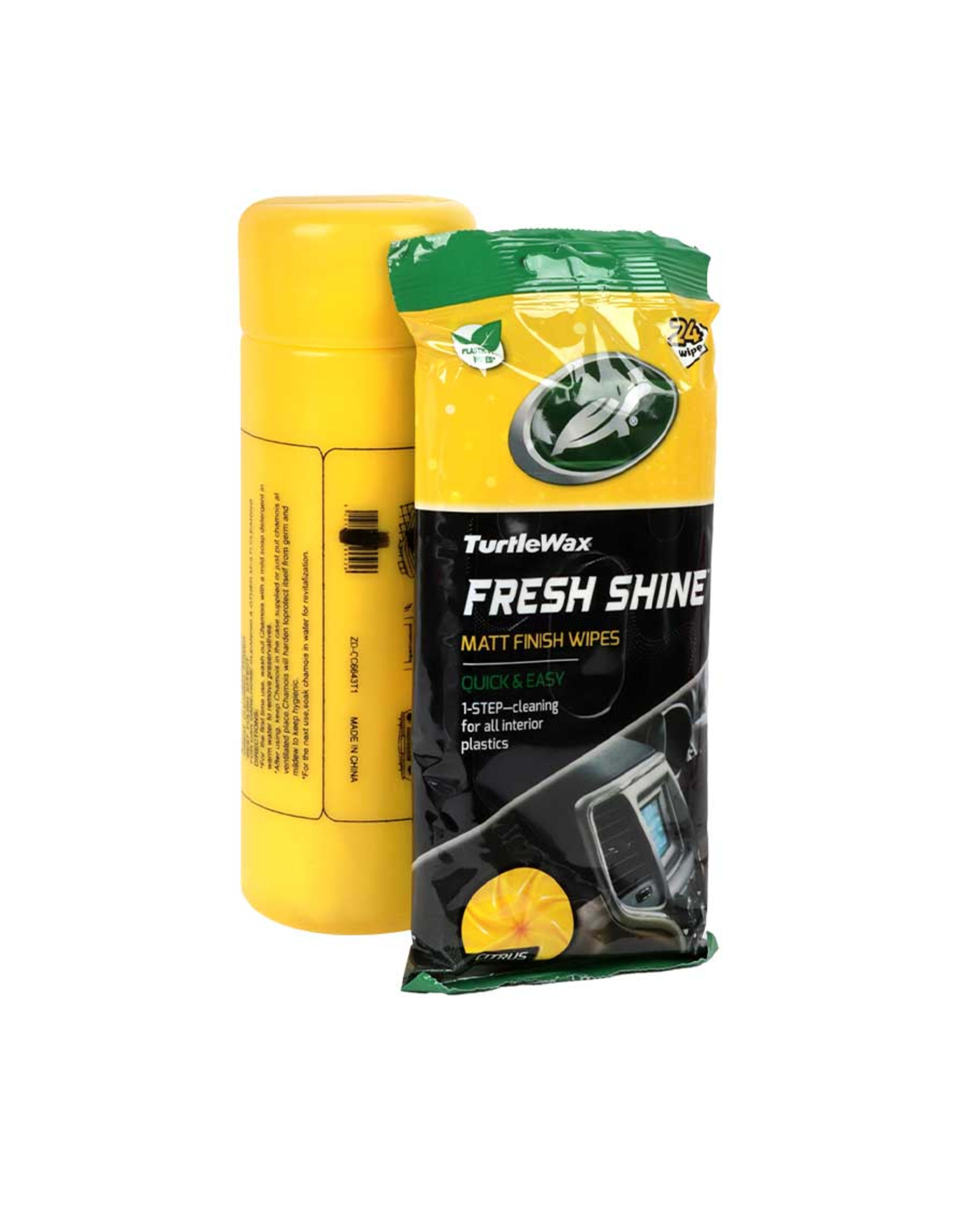 Turtle Wax Fresh Shine Matt Wipes+pva Chamois Tu54074+c6643