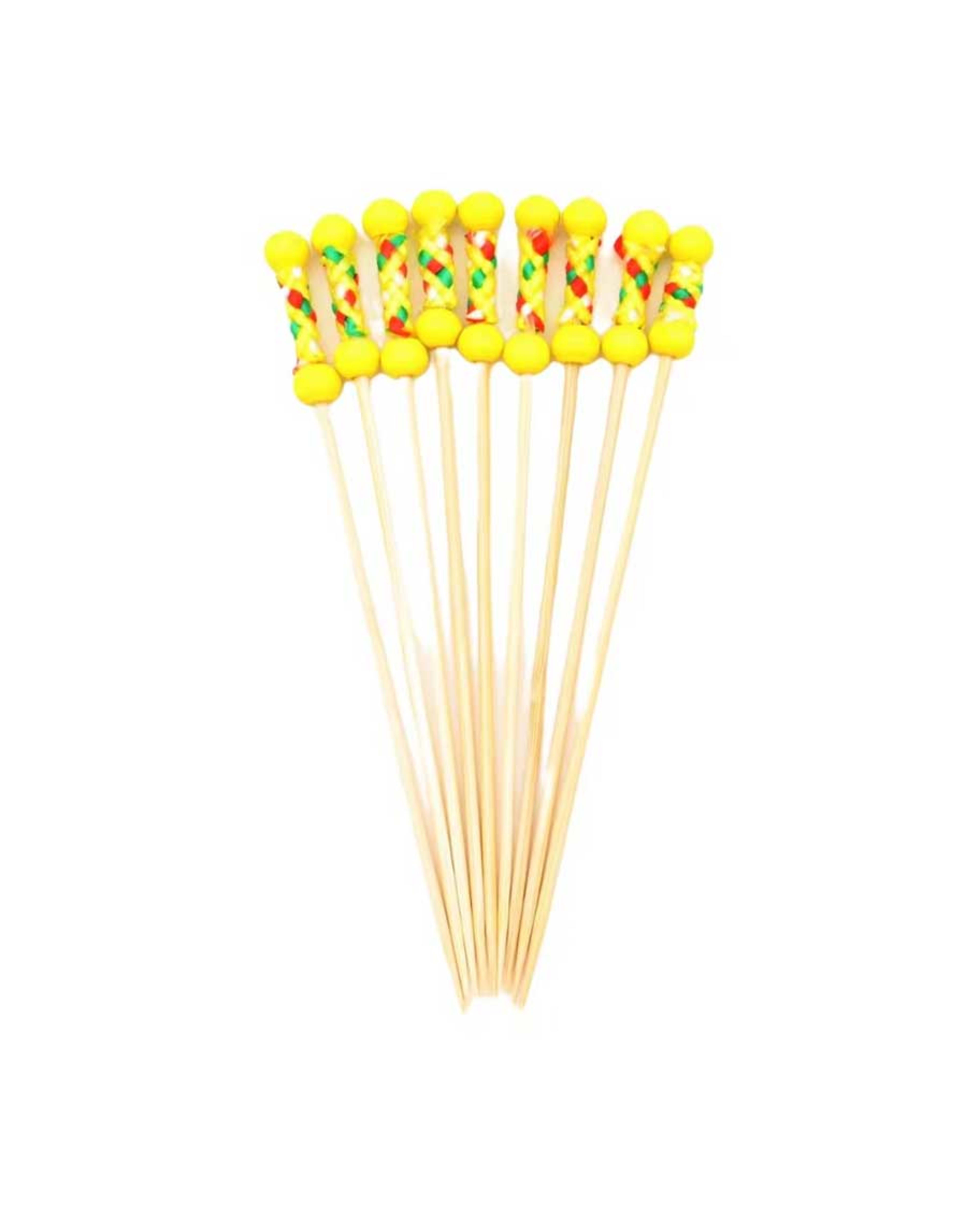 Schon Haus Ball End Skewer Yellow 12cm-100/pk Gg-5012y