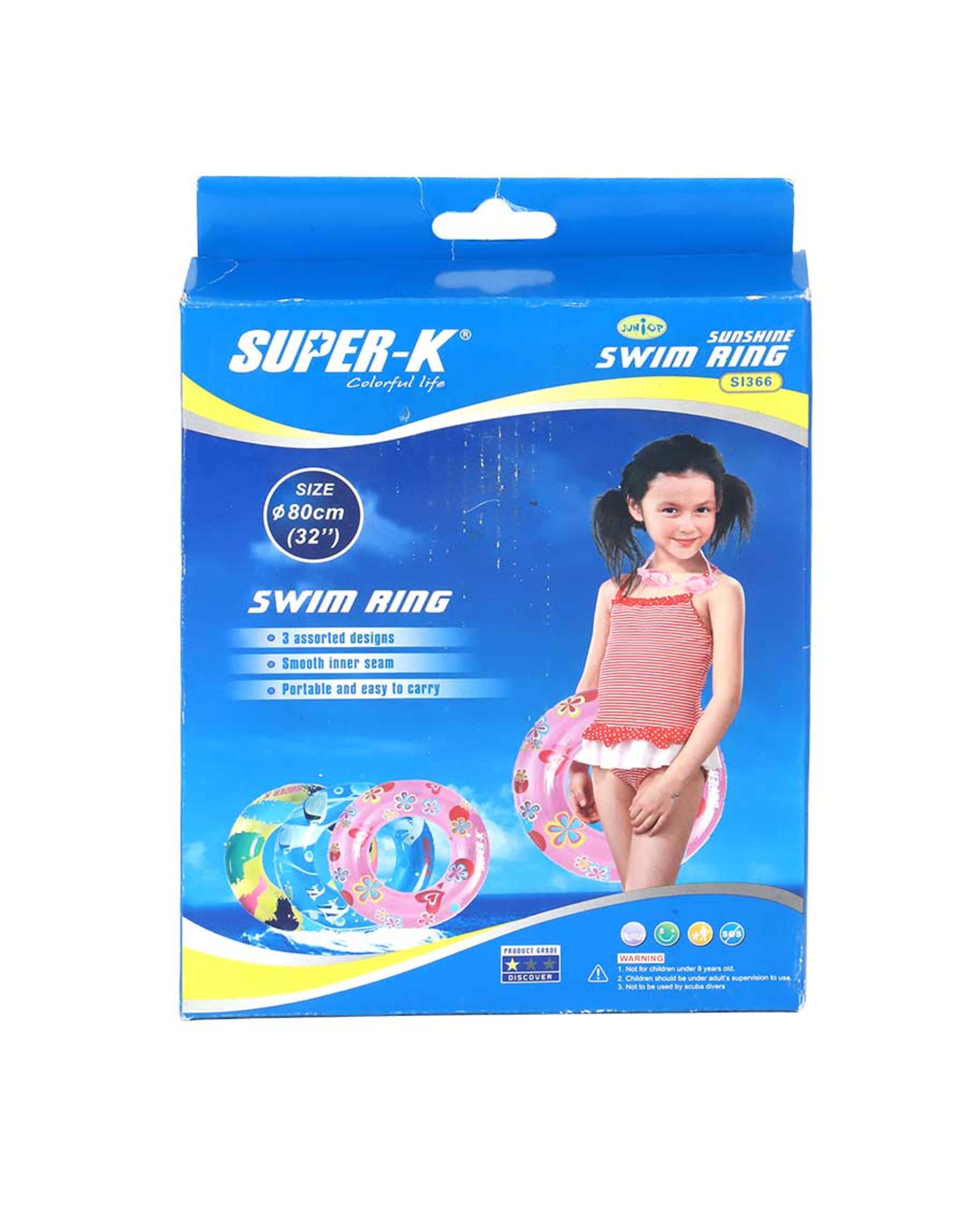Super-k Sunshine Swim Ring 80cm Si366