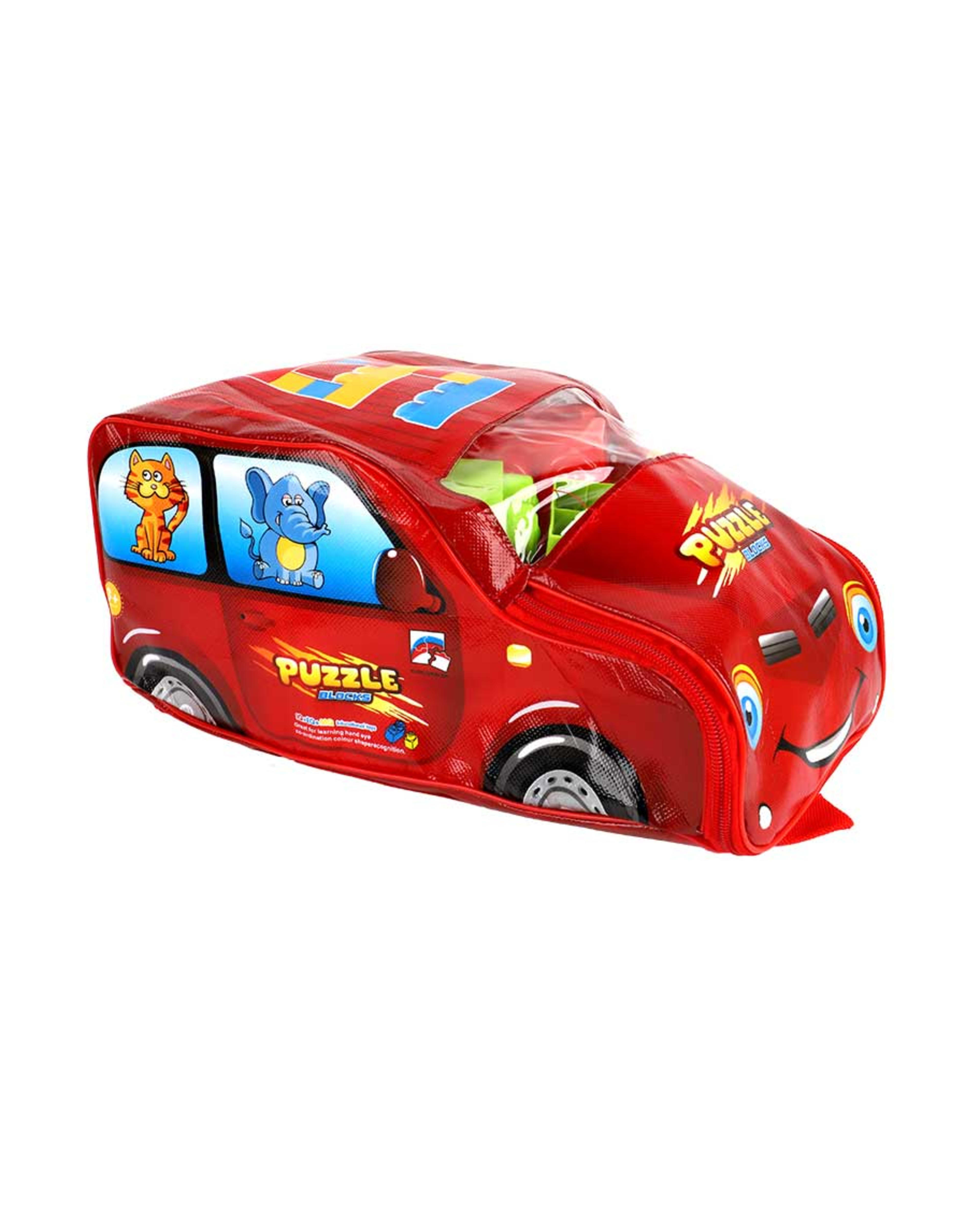 Yuan Shunda Bluilding Blocks in Red Car Bag 60pcs 807y