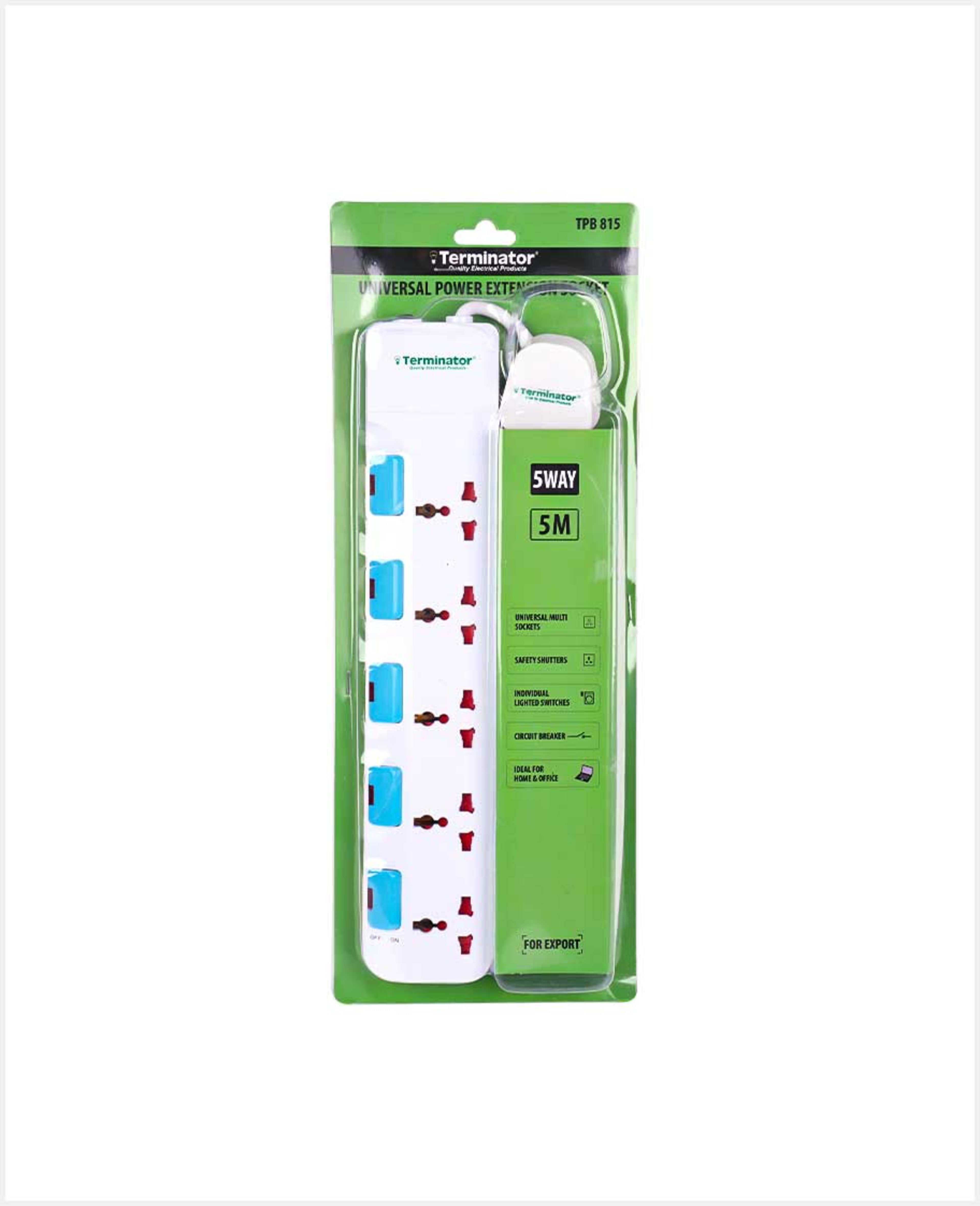 Terminator Extension Socket 5way 5mtr #tpb815