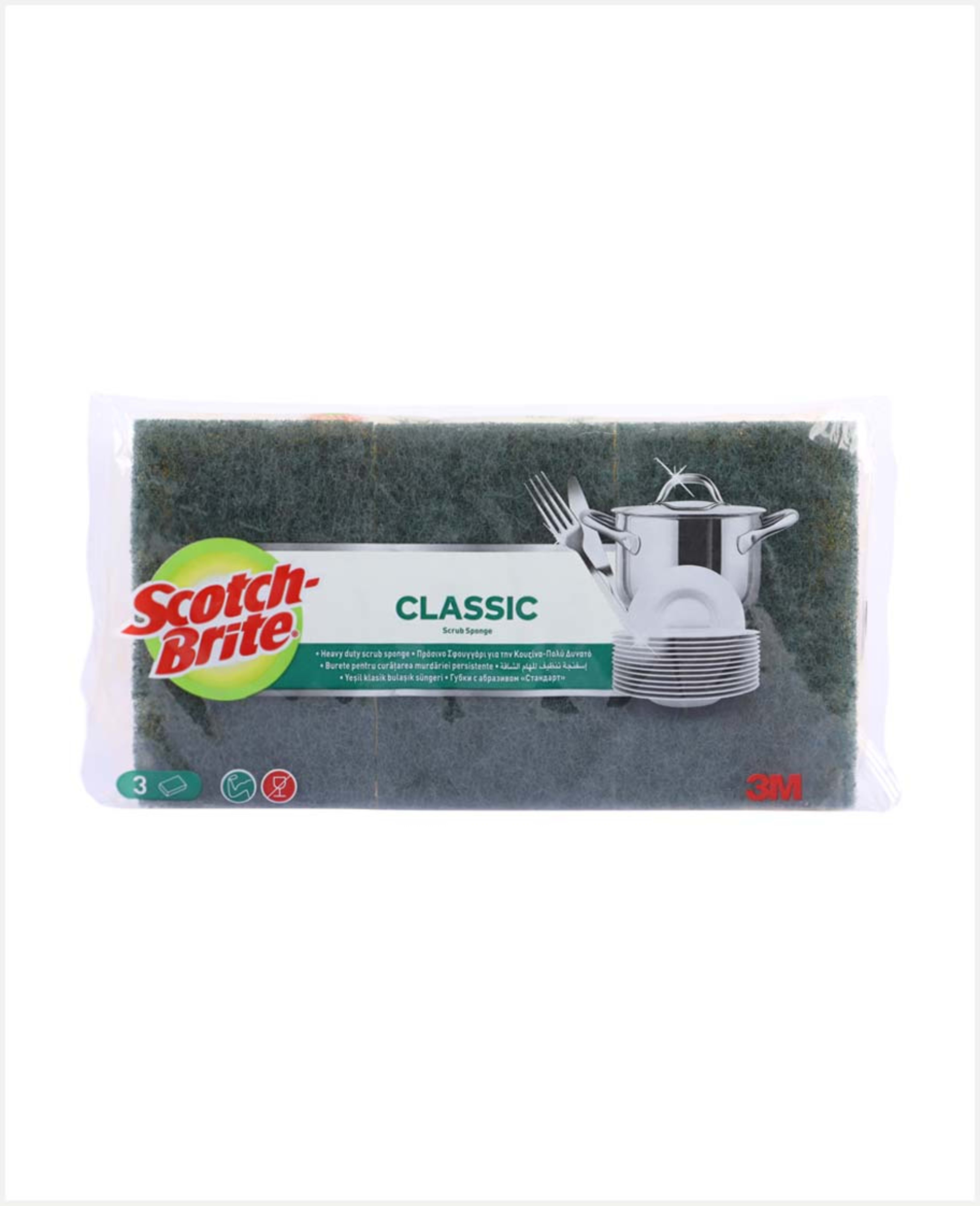 Scotch-brite Classic Flat Heavy Duty Scrub Sponge 3pcs
