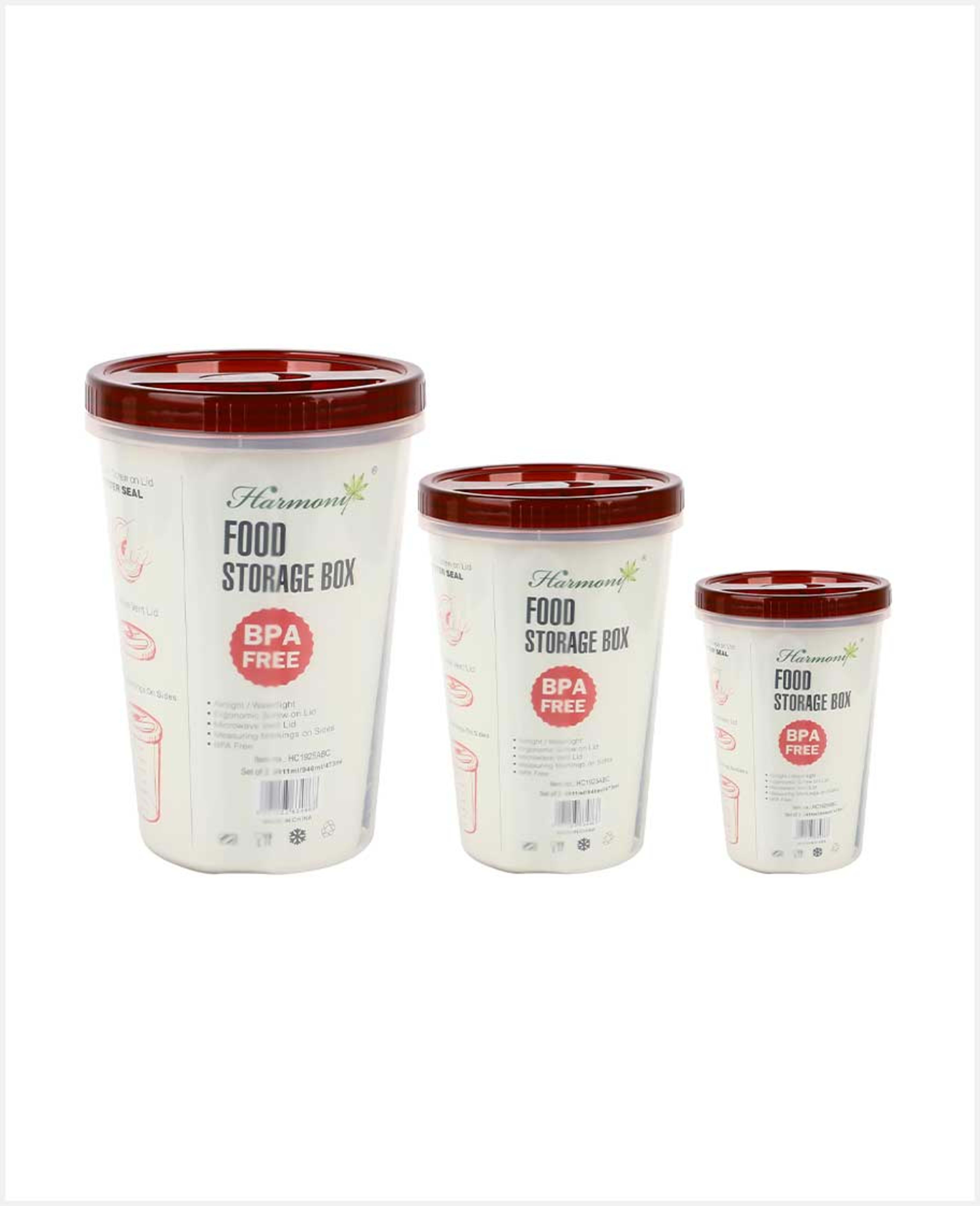 Harmony Food Storage Box (round Twister) 3pcs Set#hc1925abc