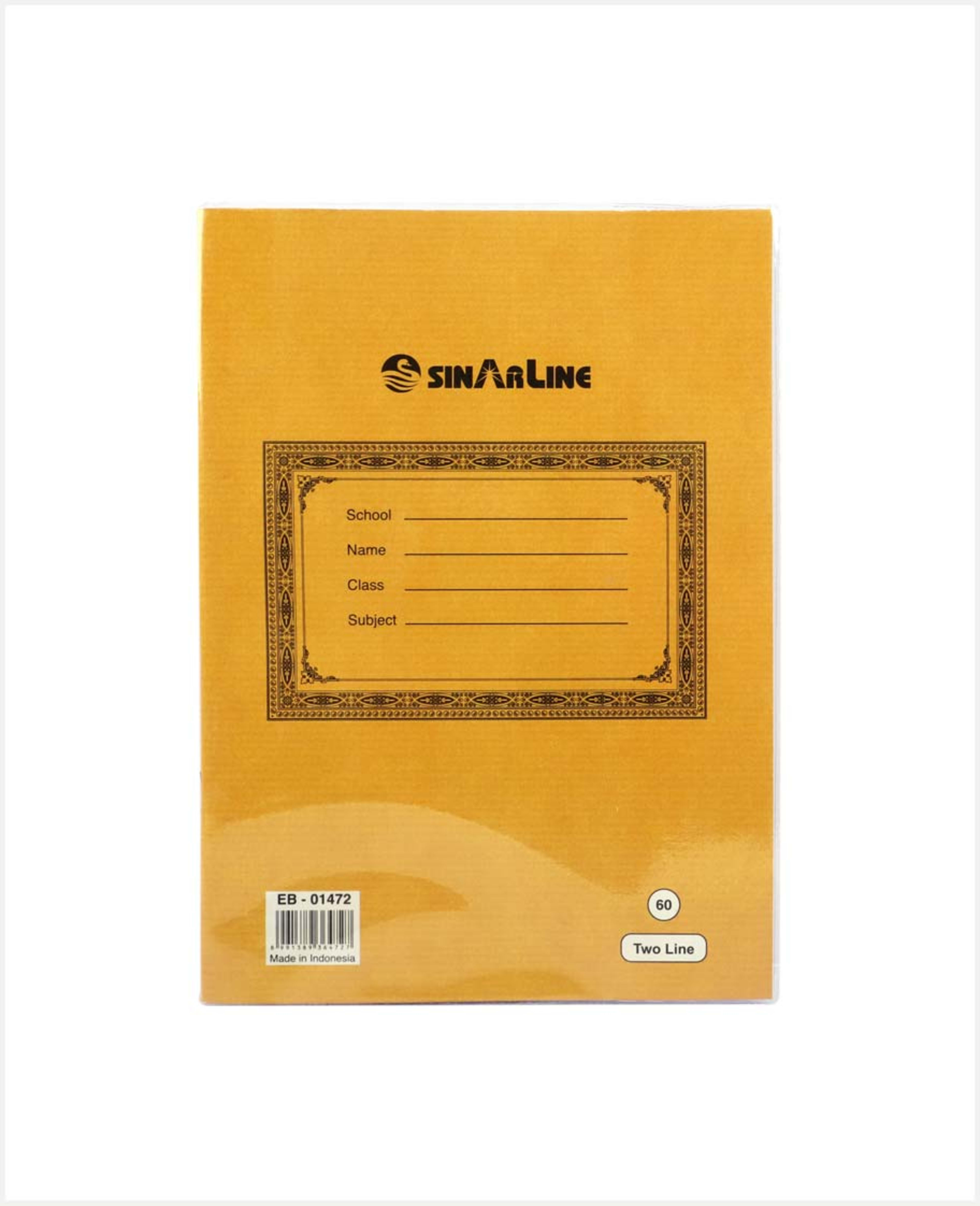 Sinarline Pvc Exercise Book Two Line 60sheets Eb-01472