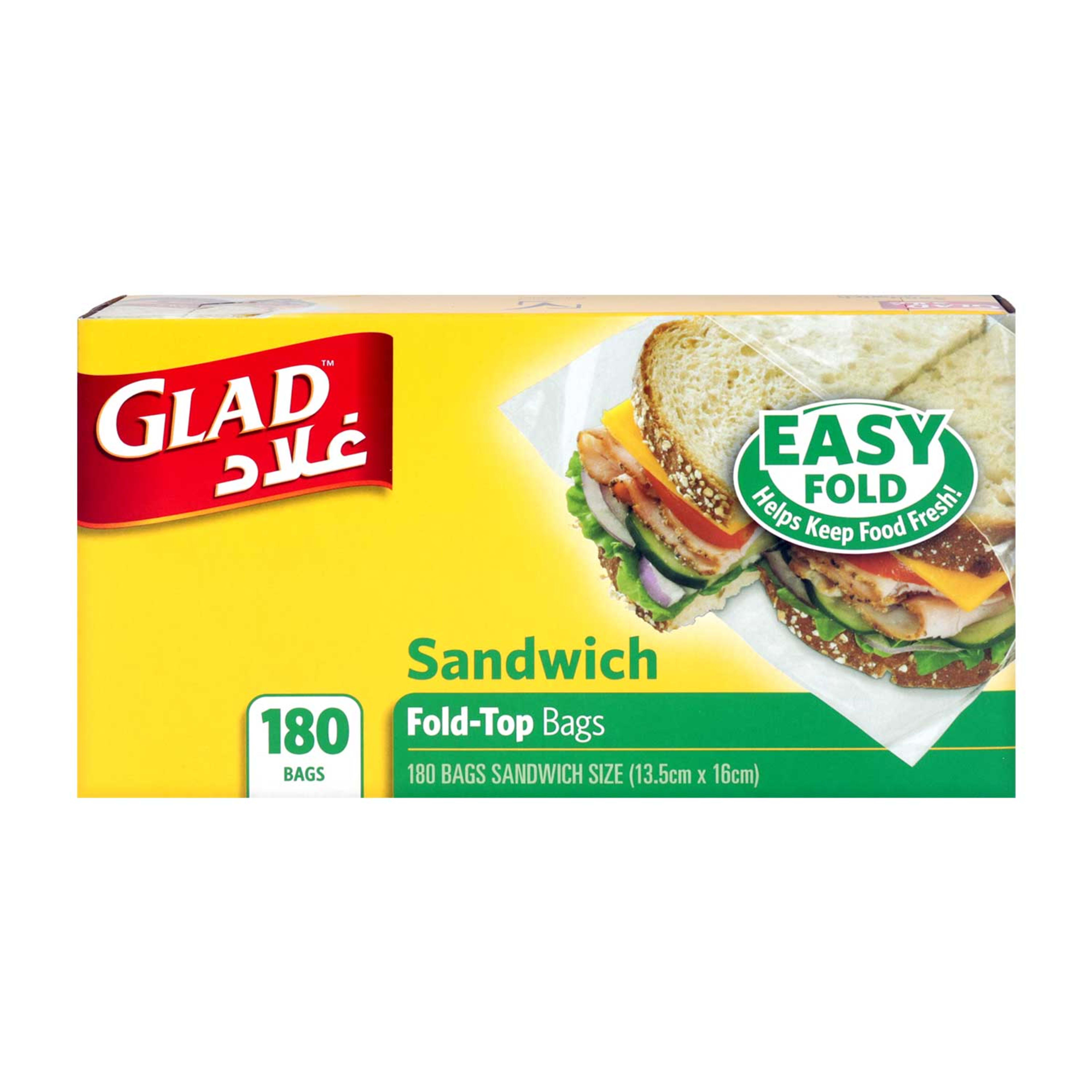 Glad Sandwich Fold-top Bags 180's