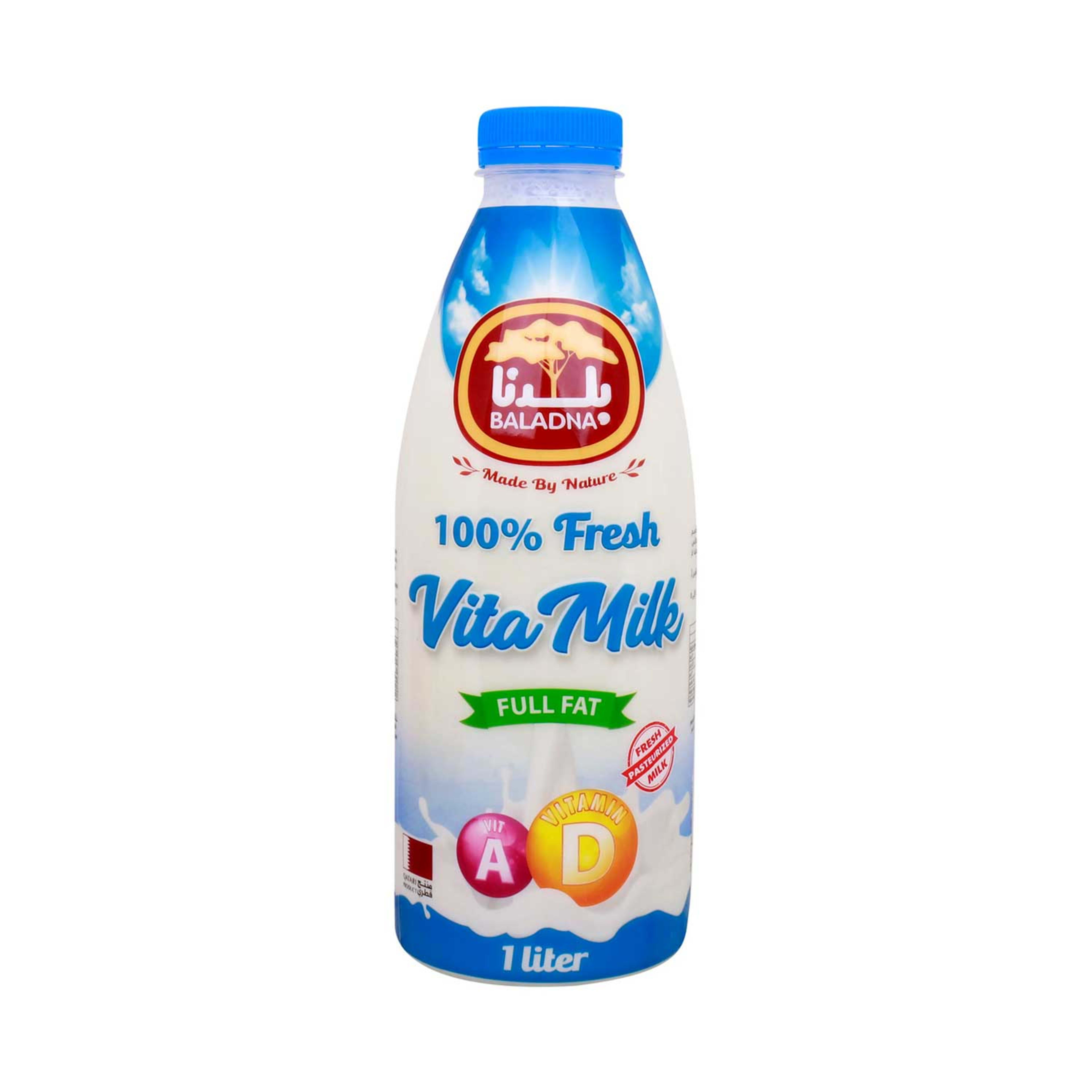 Baladna 100% Fresh Vita Milk Full Fat 1ltr