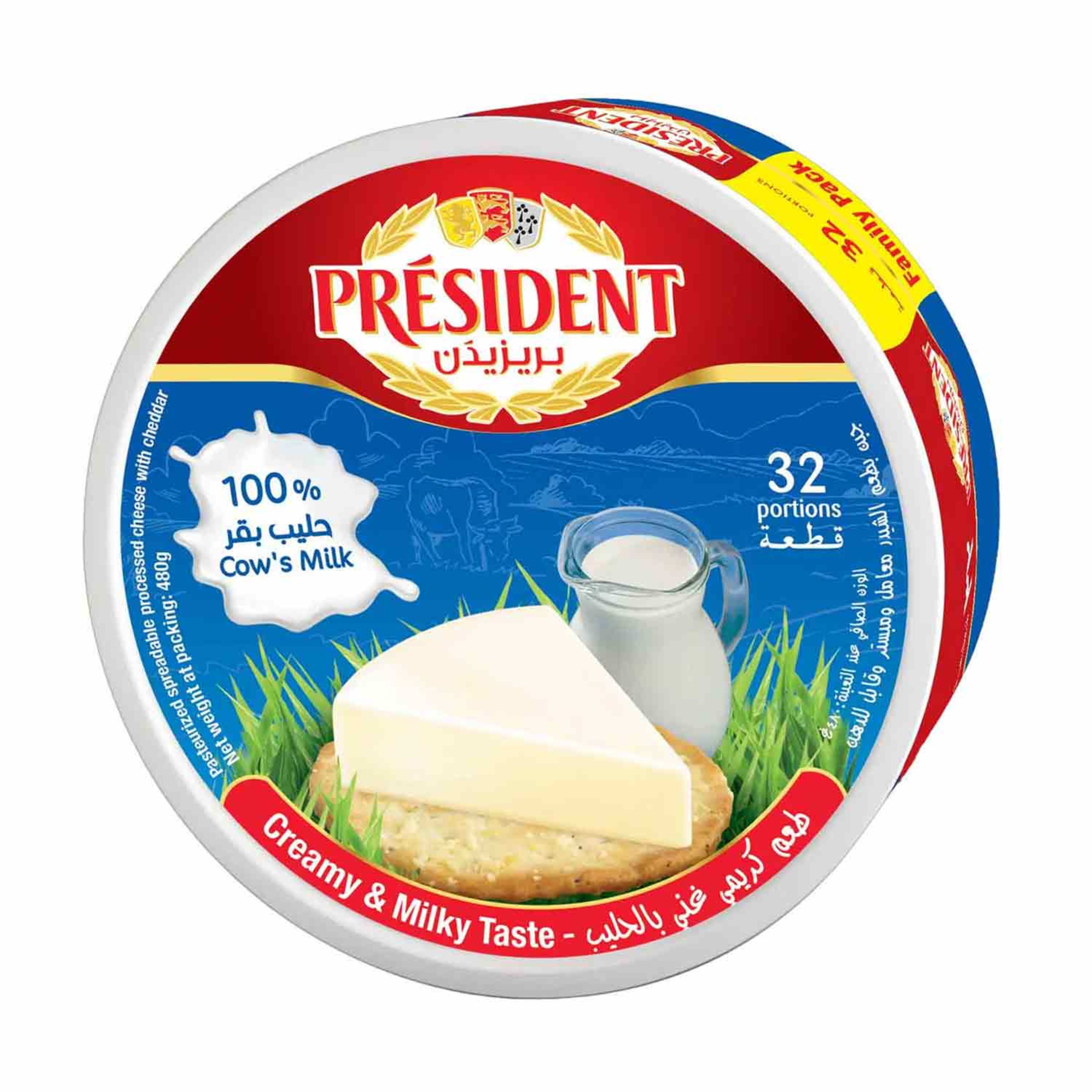 President Triangle Spreadable Cheese 32pcs 480gm