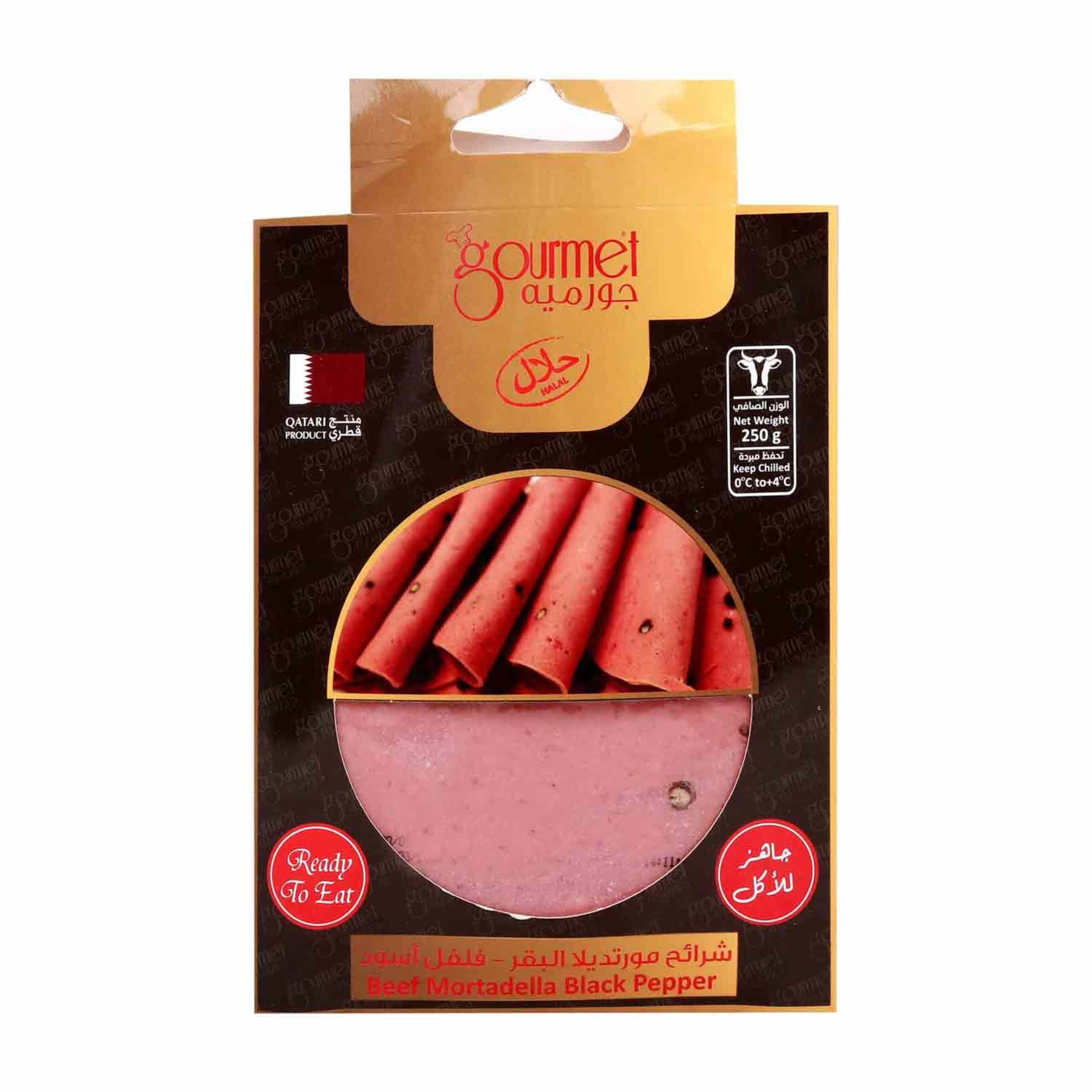 Gourmet Beef Mortadella Black Pepper 250gm