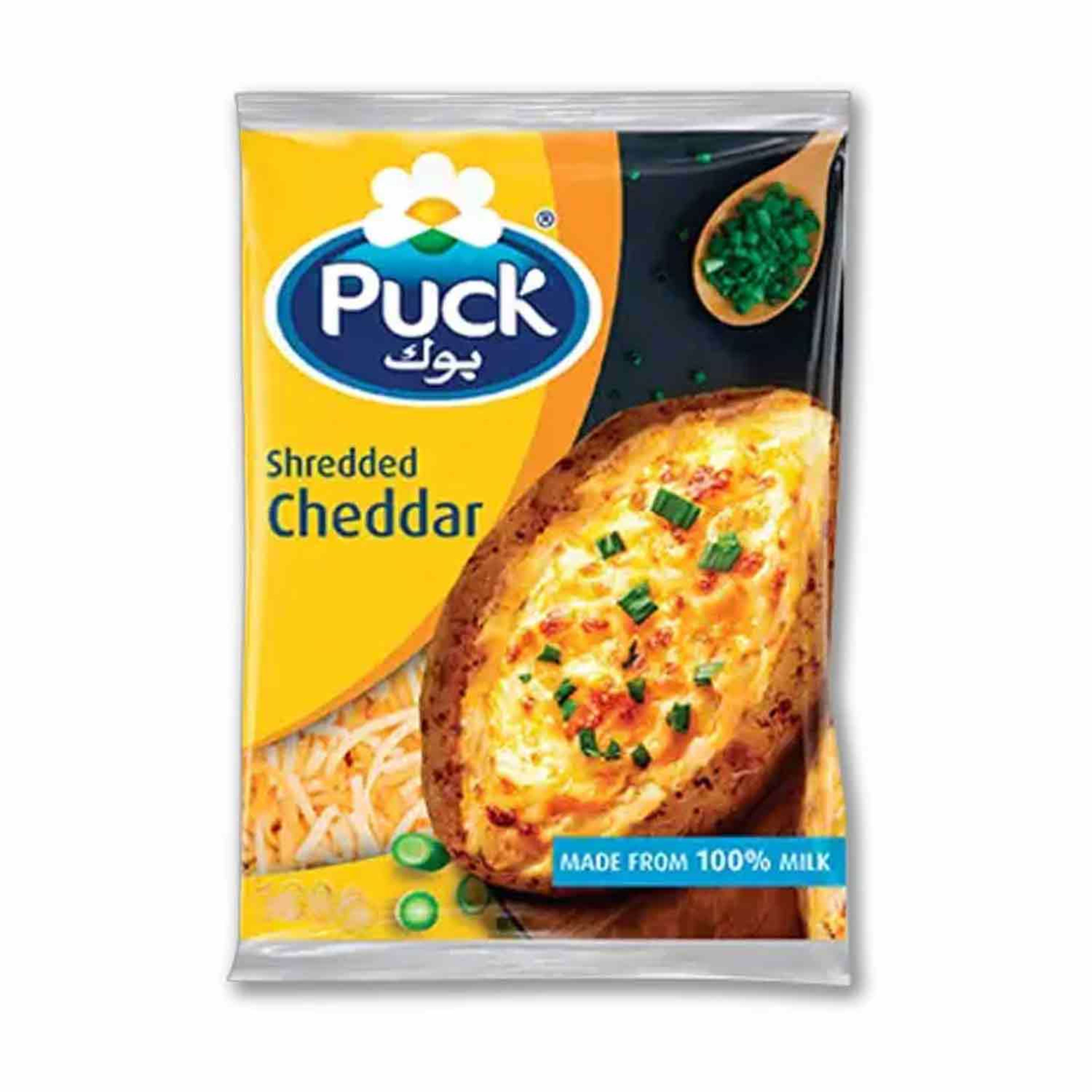 Puck Shredded Cheddar Cheese 400gm