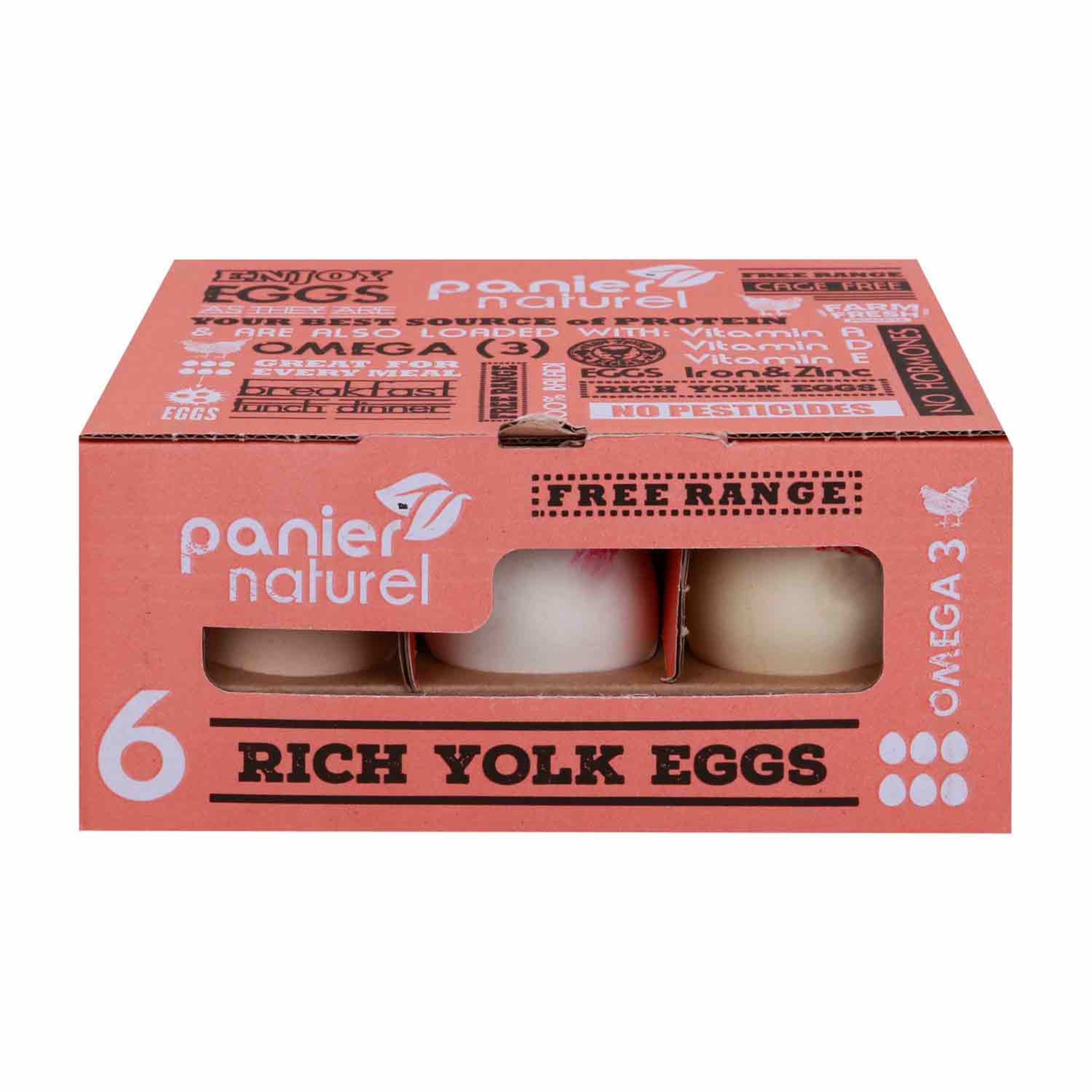 Panier Naturel Free Range Omega 3 Rich Yolk Eggs 6pcs