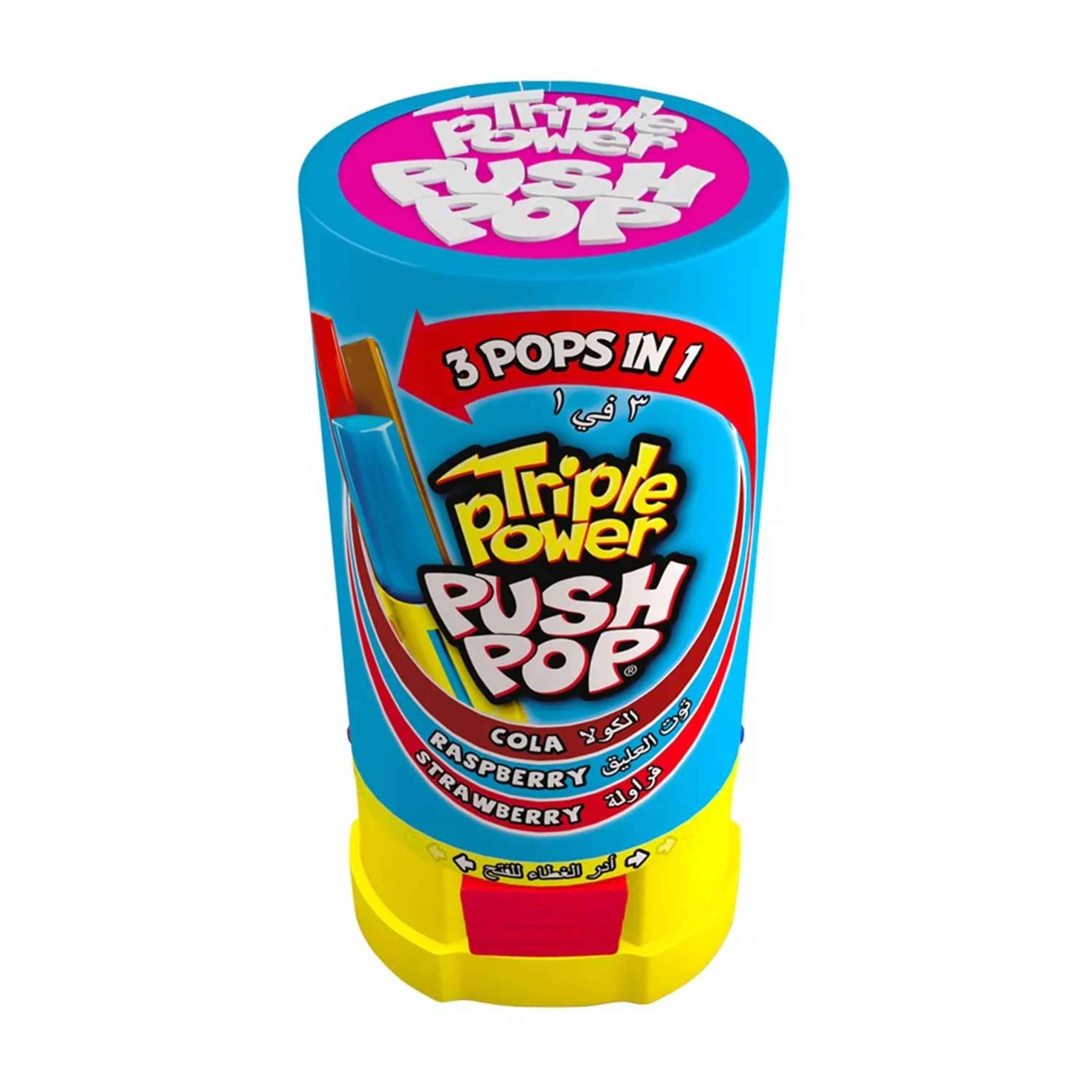 Bazooka Triple Power Push Pop Candy 34gm