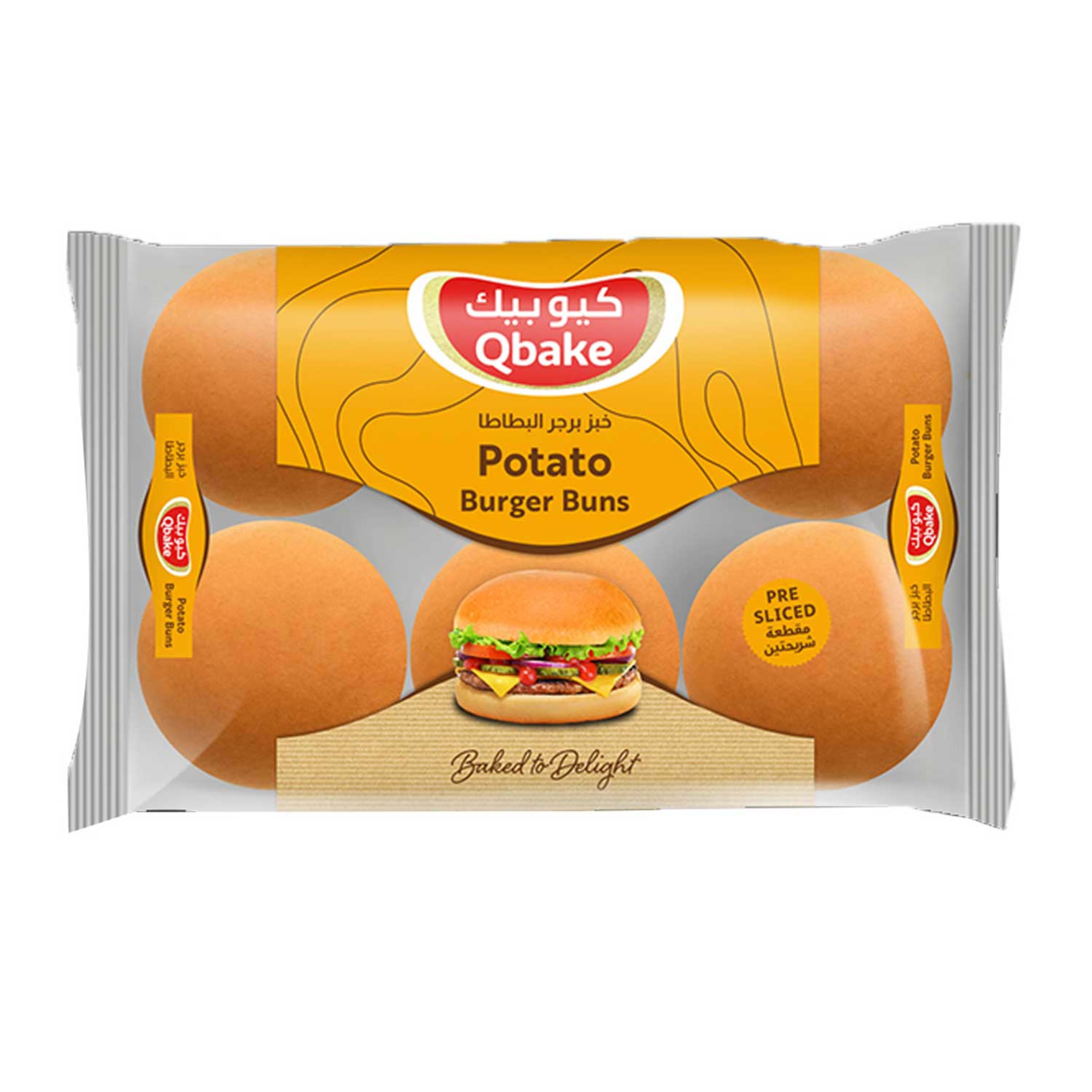 Qbake Potato Burger Buns 420gm
