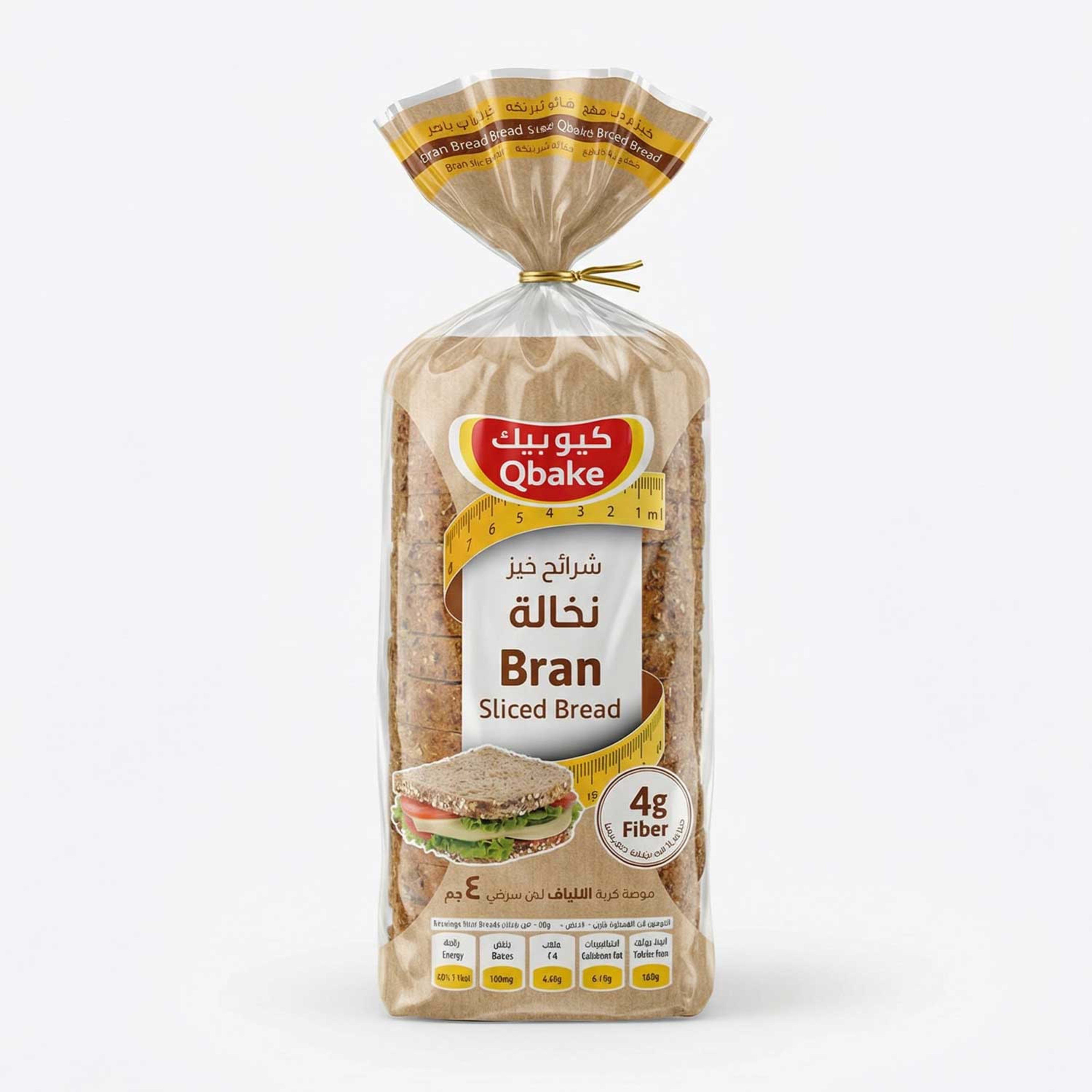 Qbake Bran Sliced Bread 650gm
