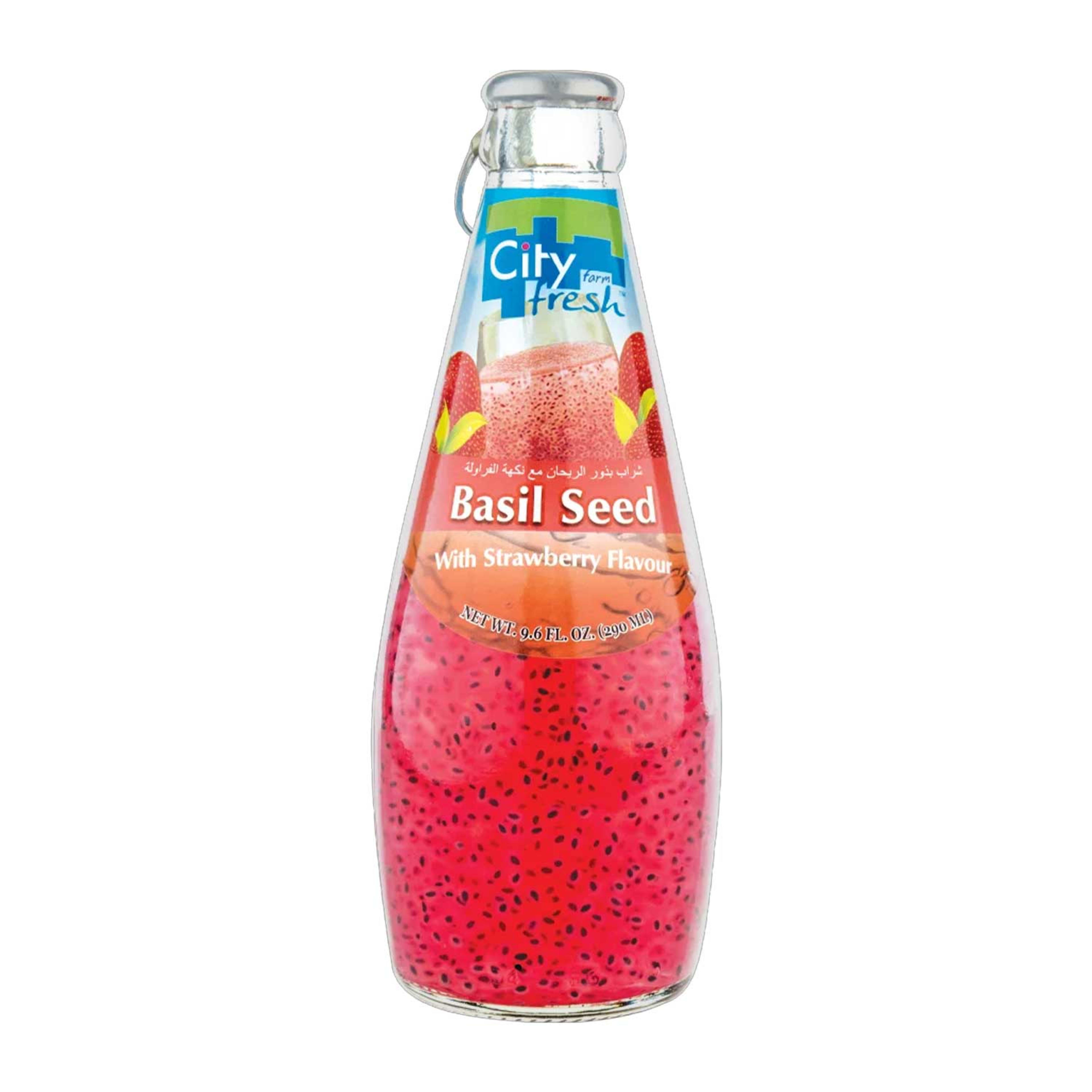 City Fresh Basil Seed with Strawberry Flavour Drink 290ml
