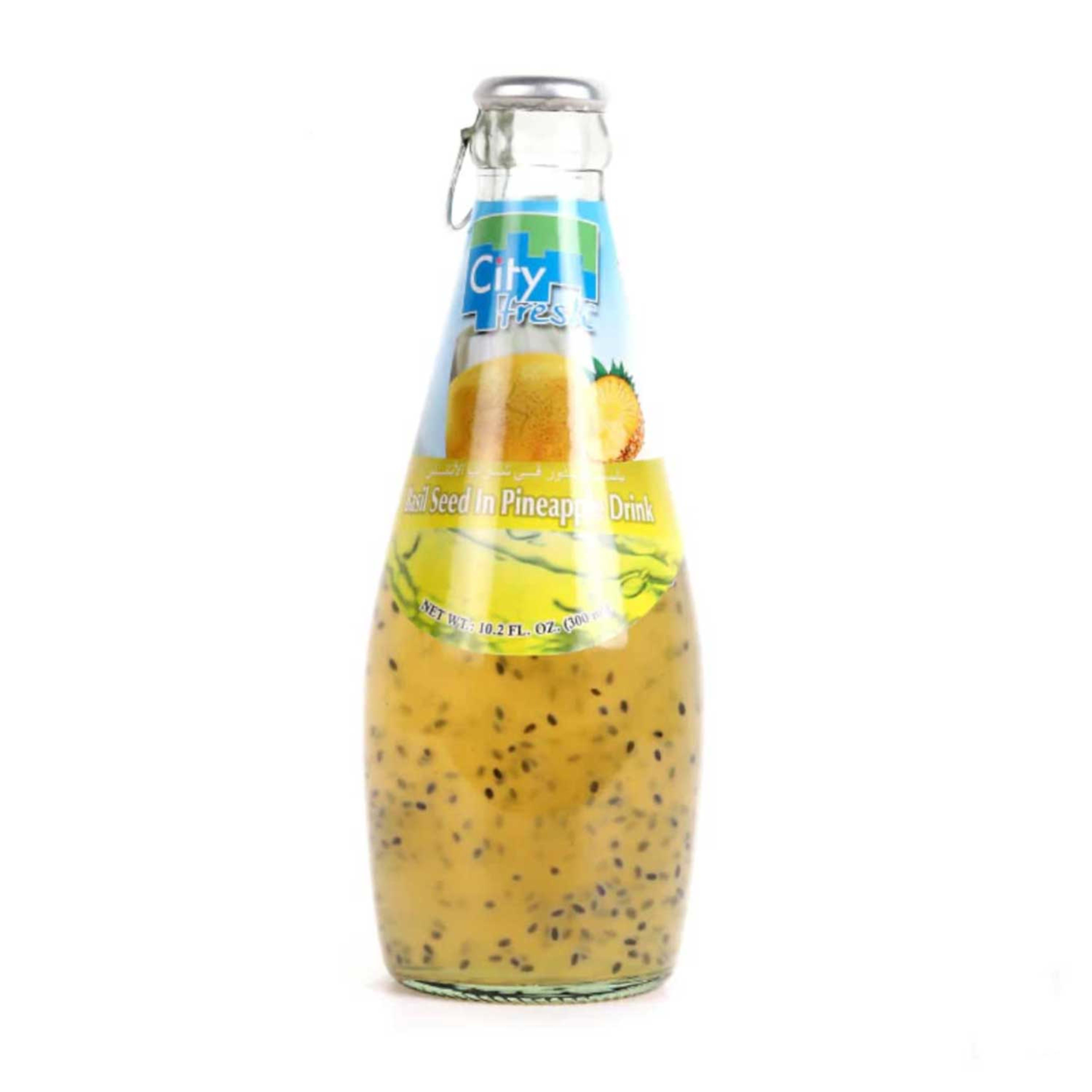 City Fresh Basil Seed Drink with Pineapple Flavour 290ml