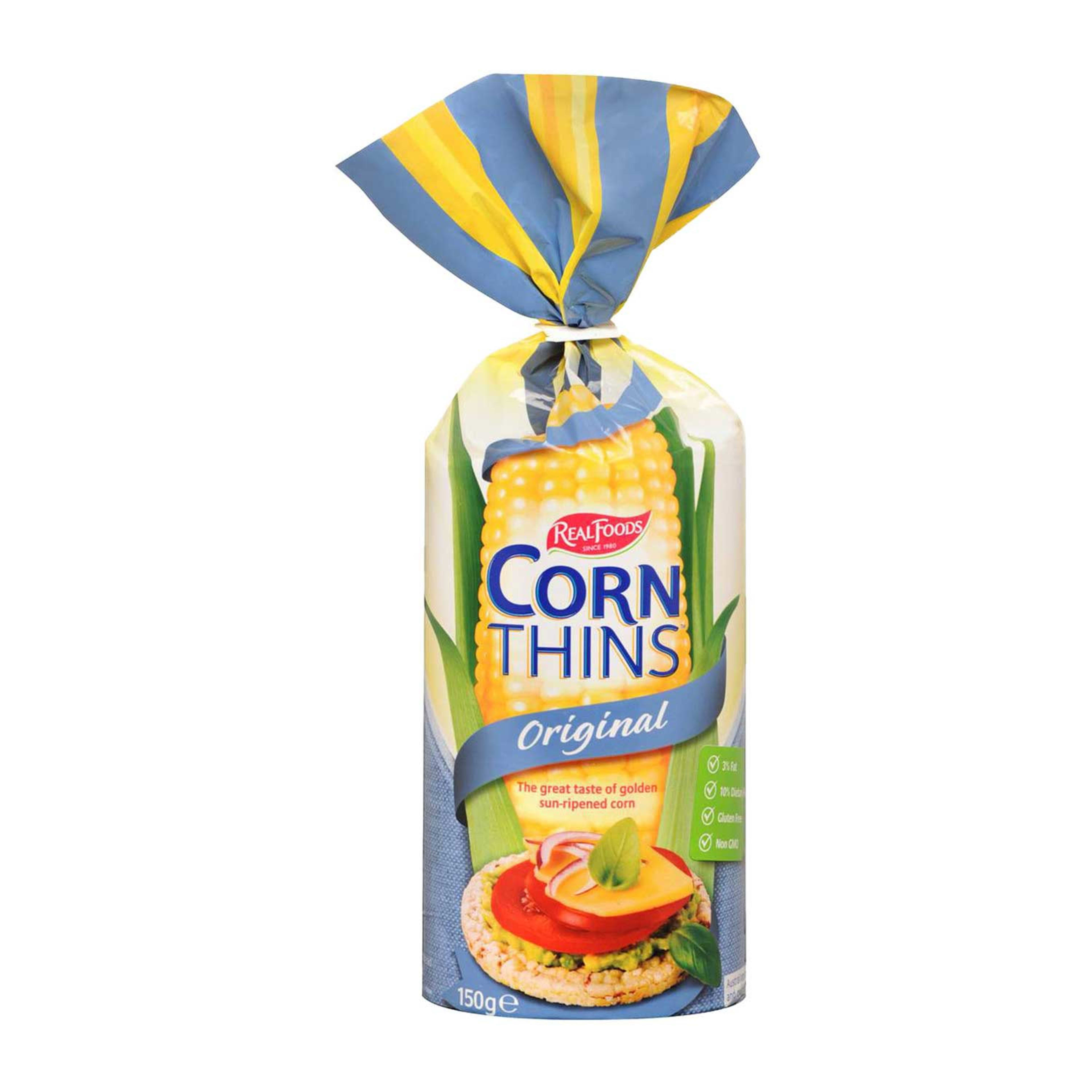 Real Foods Corn Thins Original 150gm