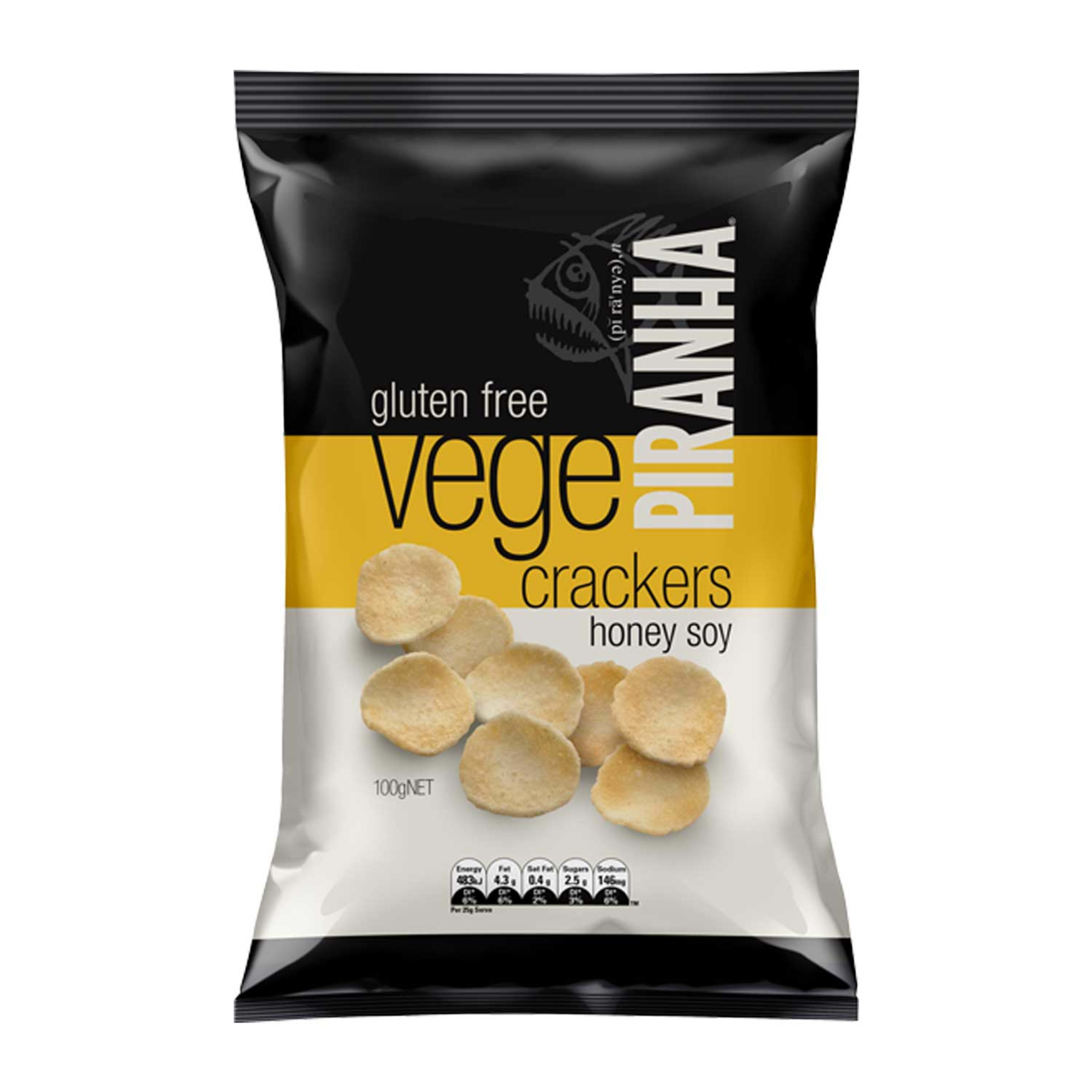 Piranha Gluten Free Vege Crackers Honey Soy 100gm