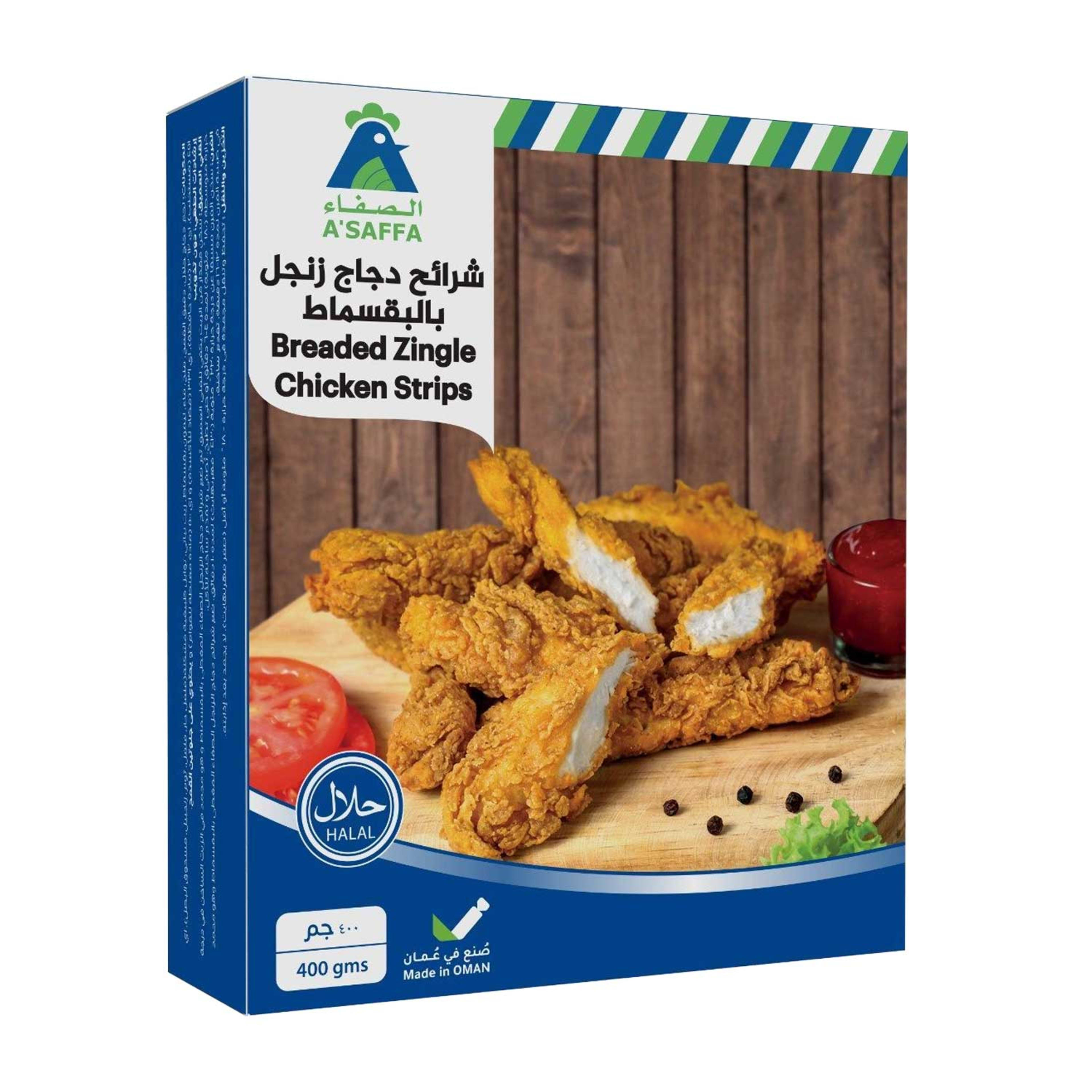 A'saffa Breaded Zingle Chicken Strips 400gm