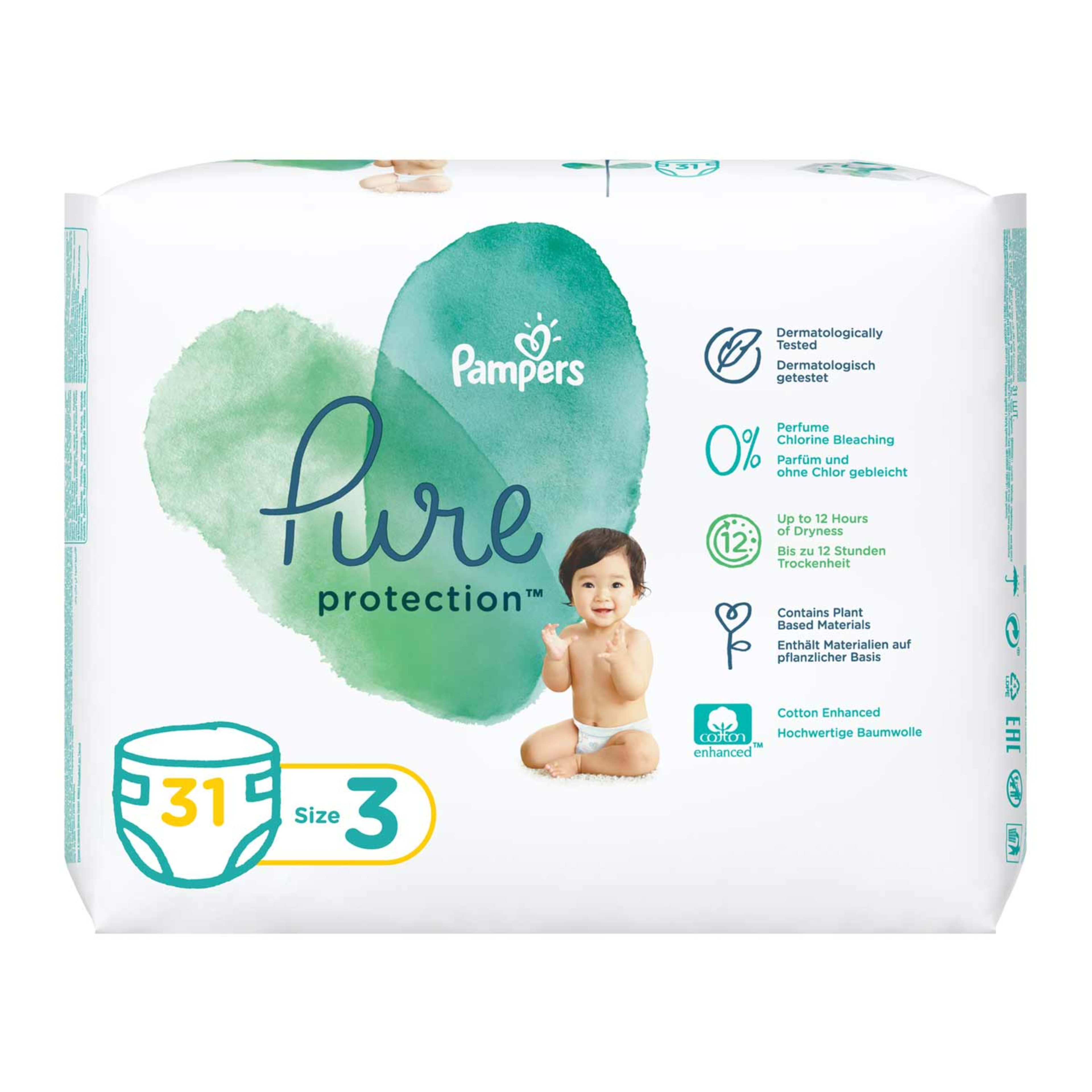 Pampers Pure Protection Diapers S3 6-10kg 31's @20%off