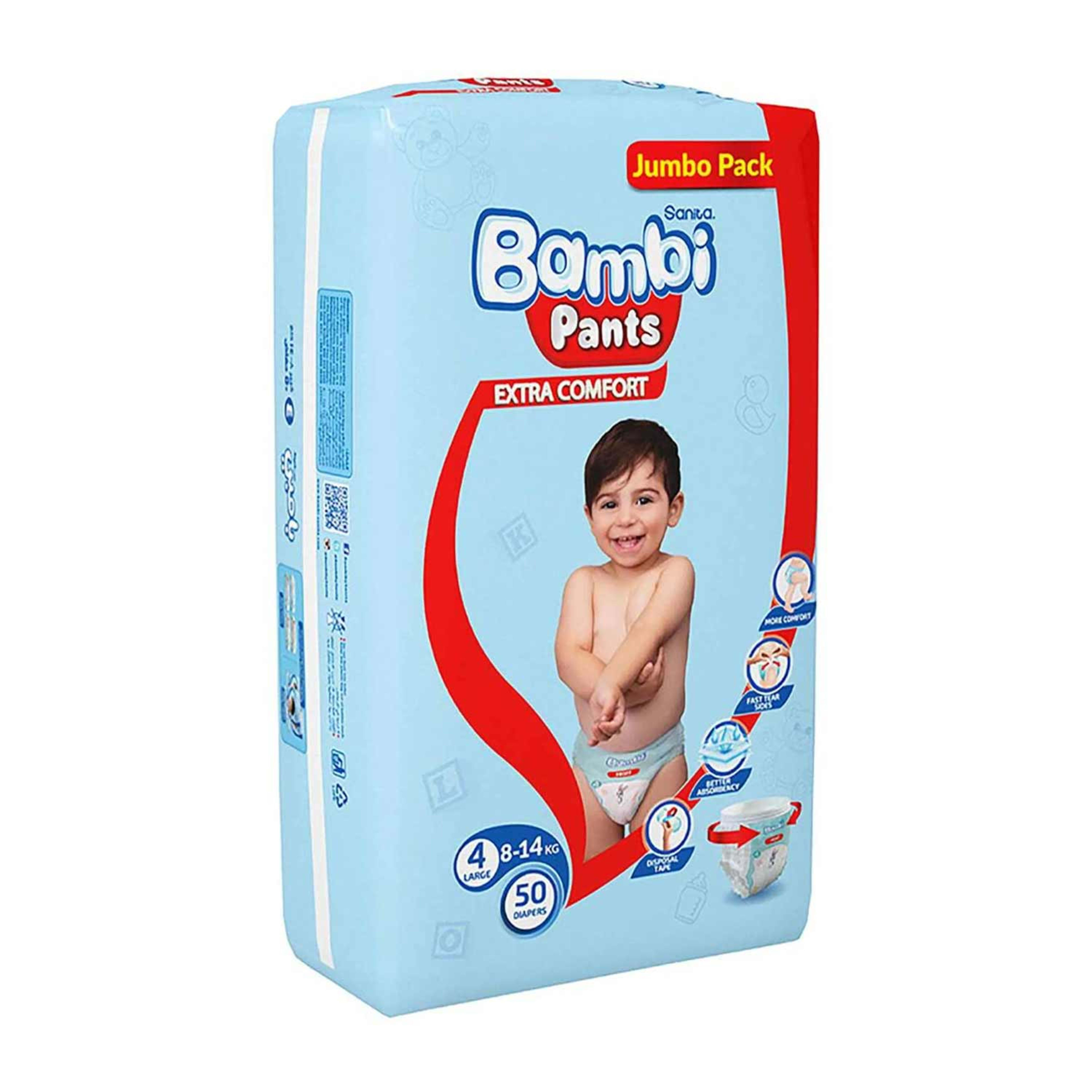 Sanita Bambi Diaper Pants 4 Large Jumbo Pack 50pcs