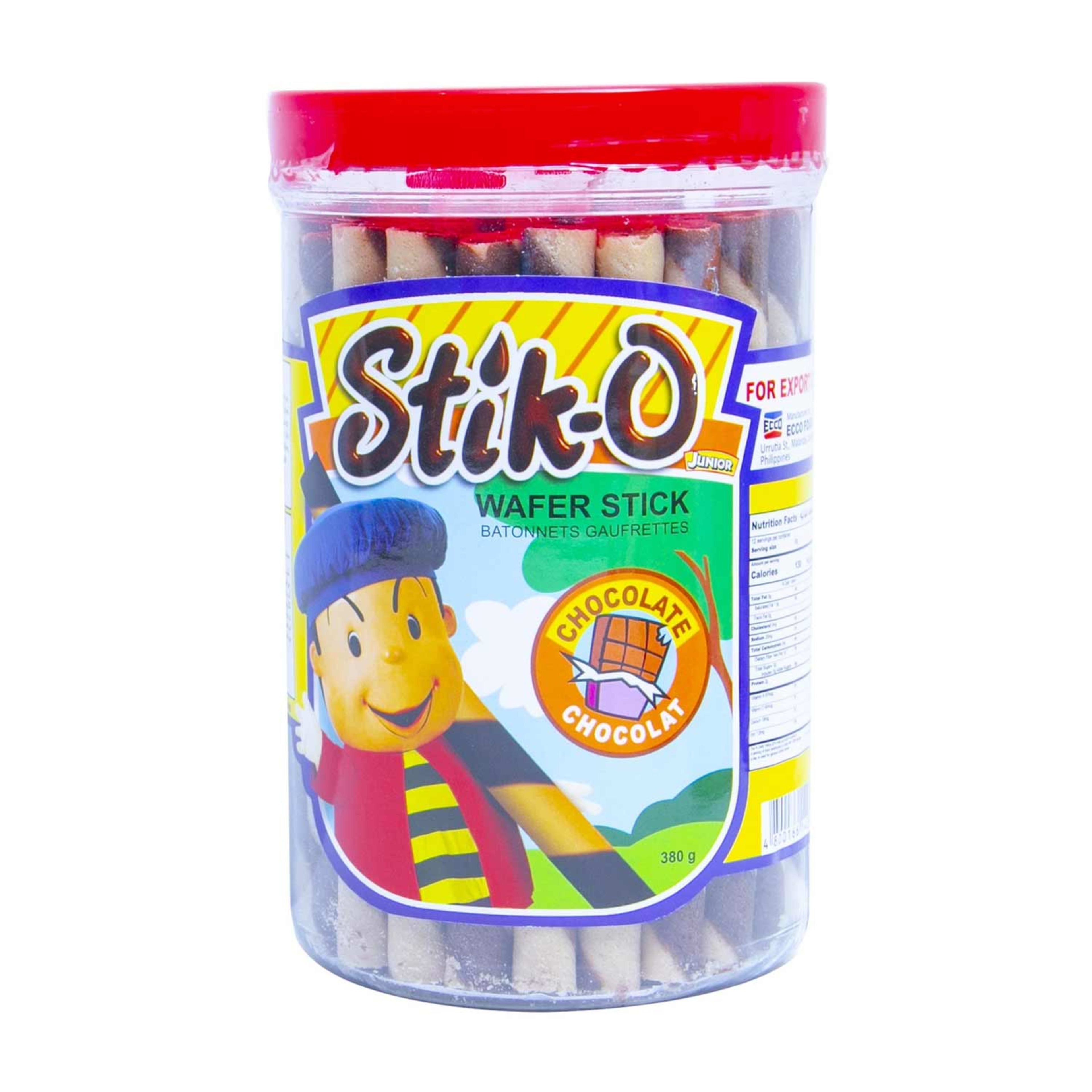 Junior Stick-o Chocolate Wafer Stick 380gm
