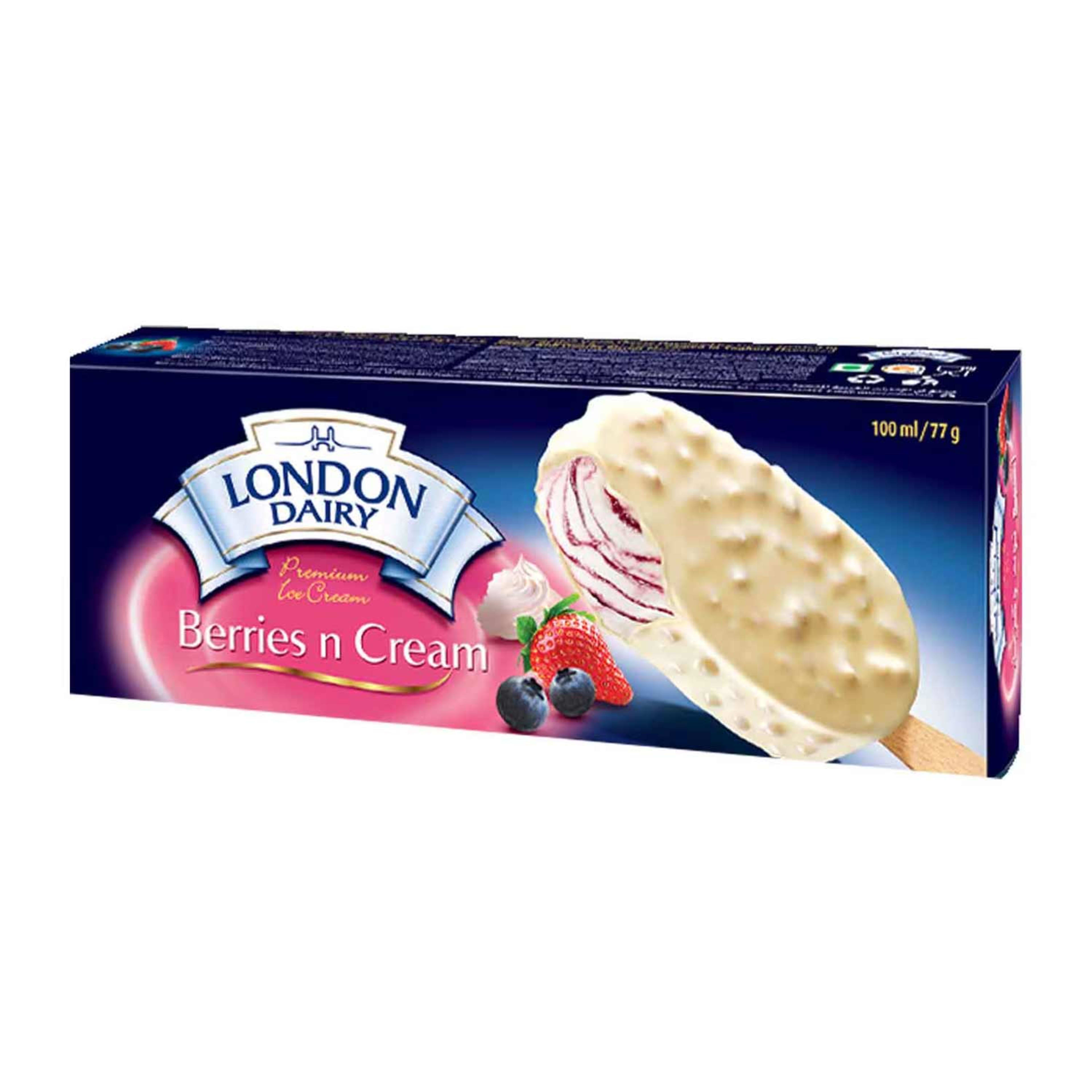 London Dairy Berries ' N' Cream Stick Ice Cream 100ml