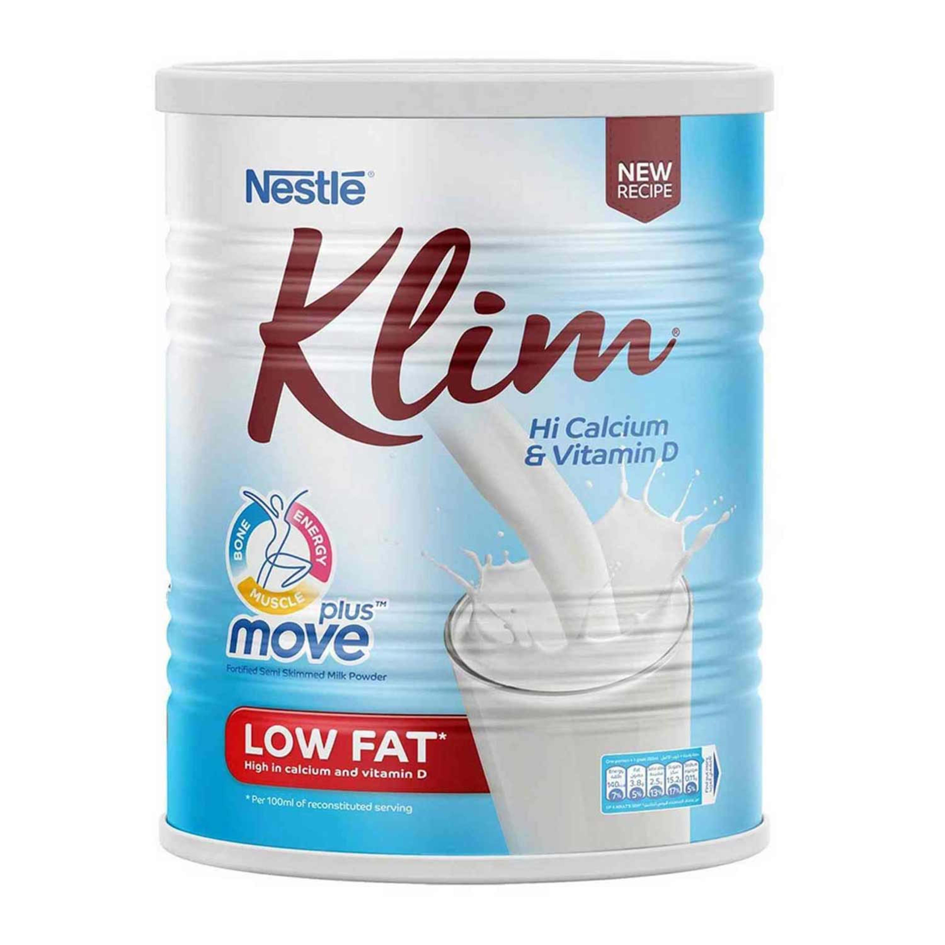Nestle Klim Hi-calcium Low Fat Milk 900gm