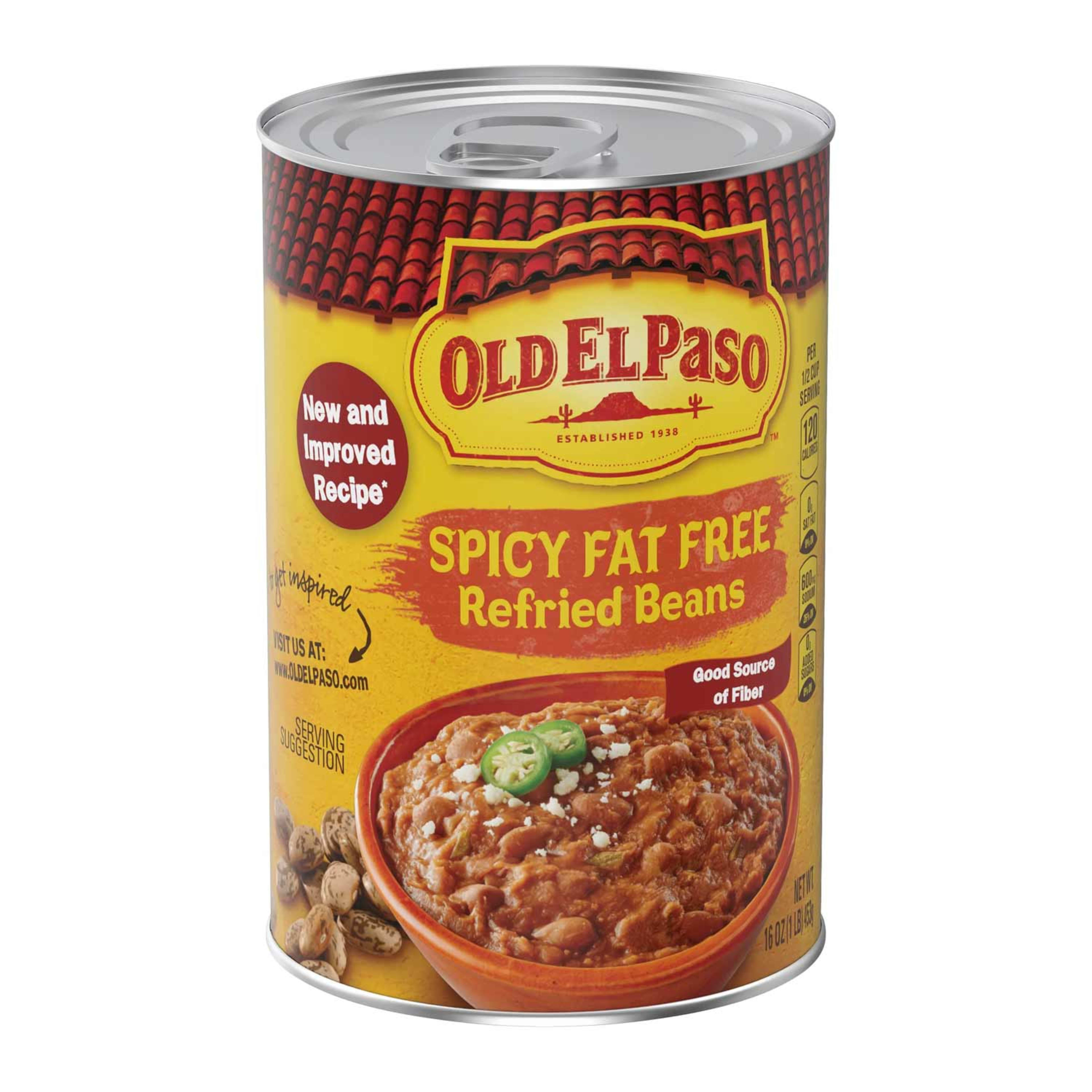 Old El Paso Spicy Fat Free Refried Beans 453gm