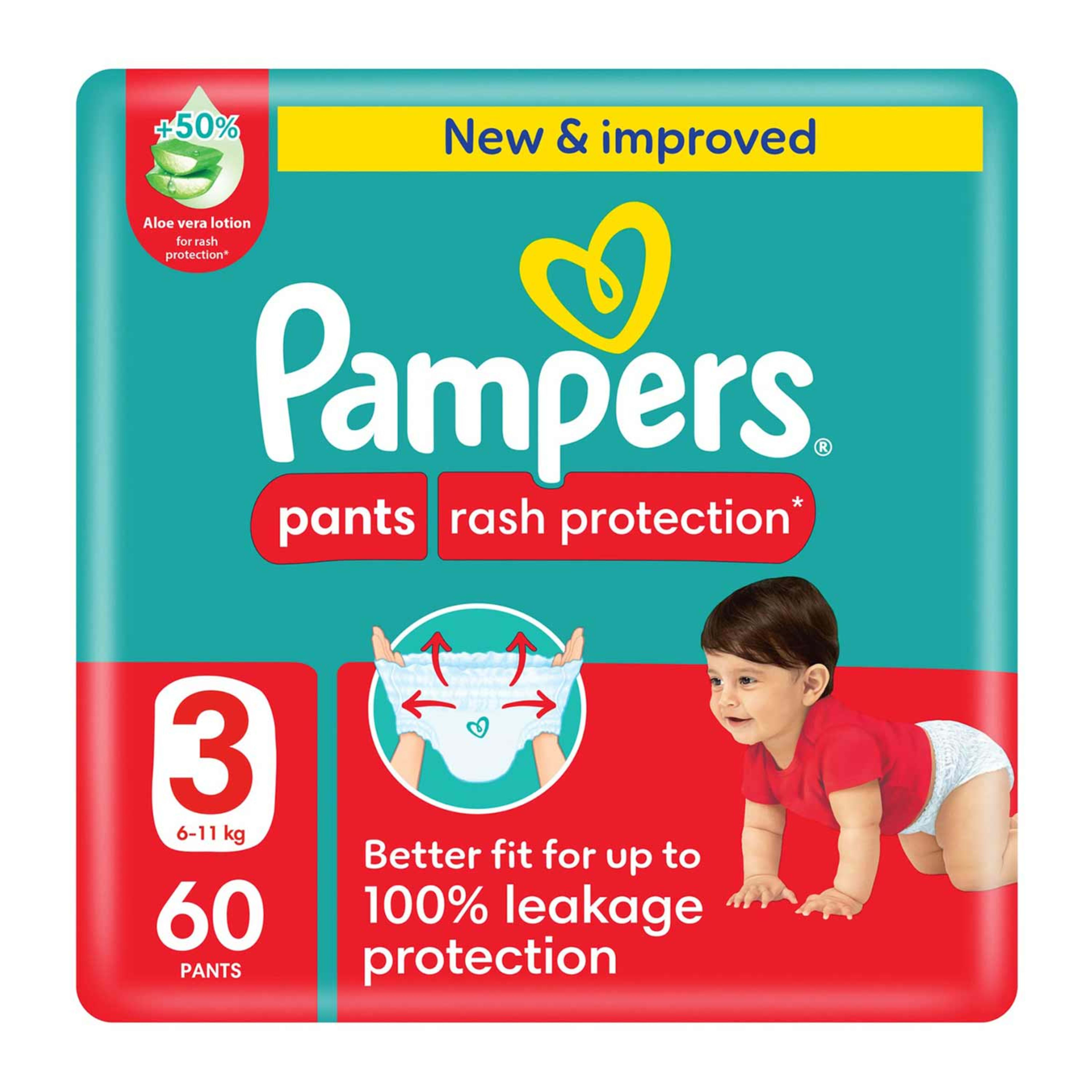 Pampers Pants Rash Protection Diapers 3 (6-11kg) 60pcs