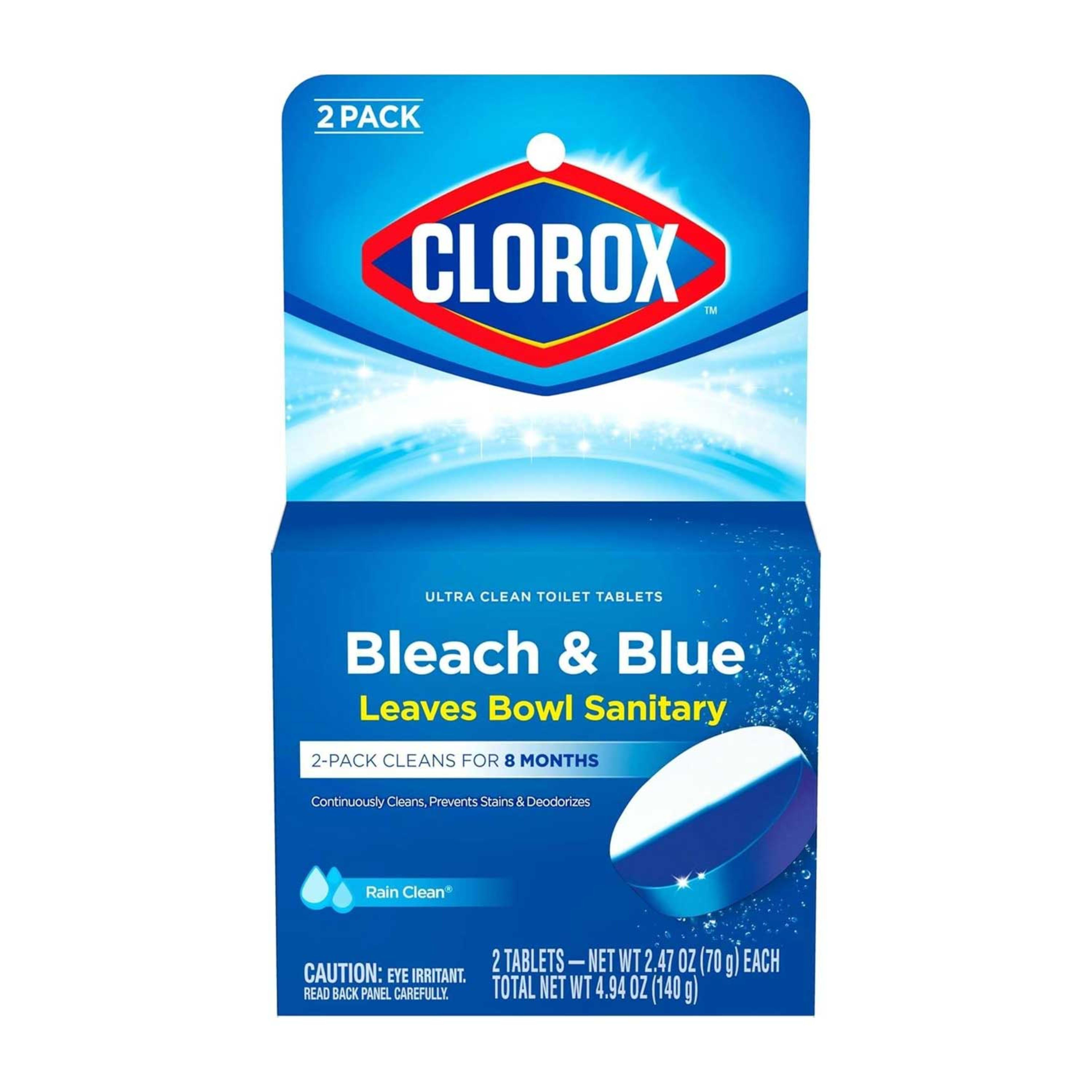 Clorox Toilet Bowl Cleaner Blue 2 Tablets 4.94oz (140gm)