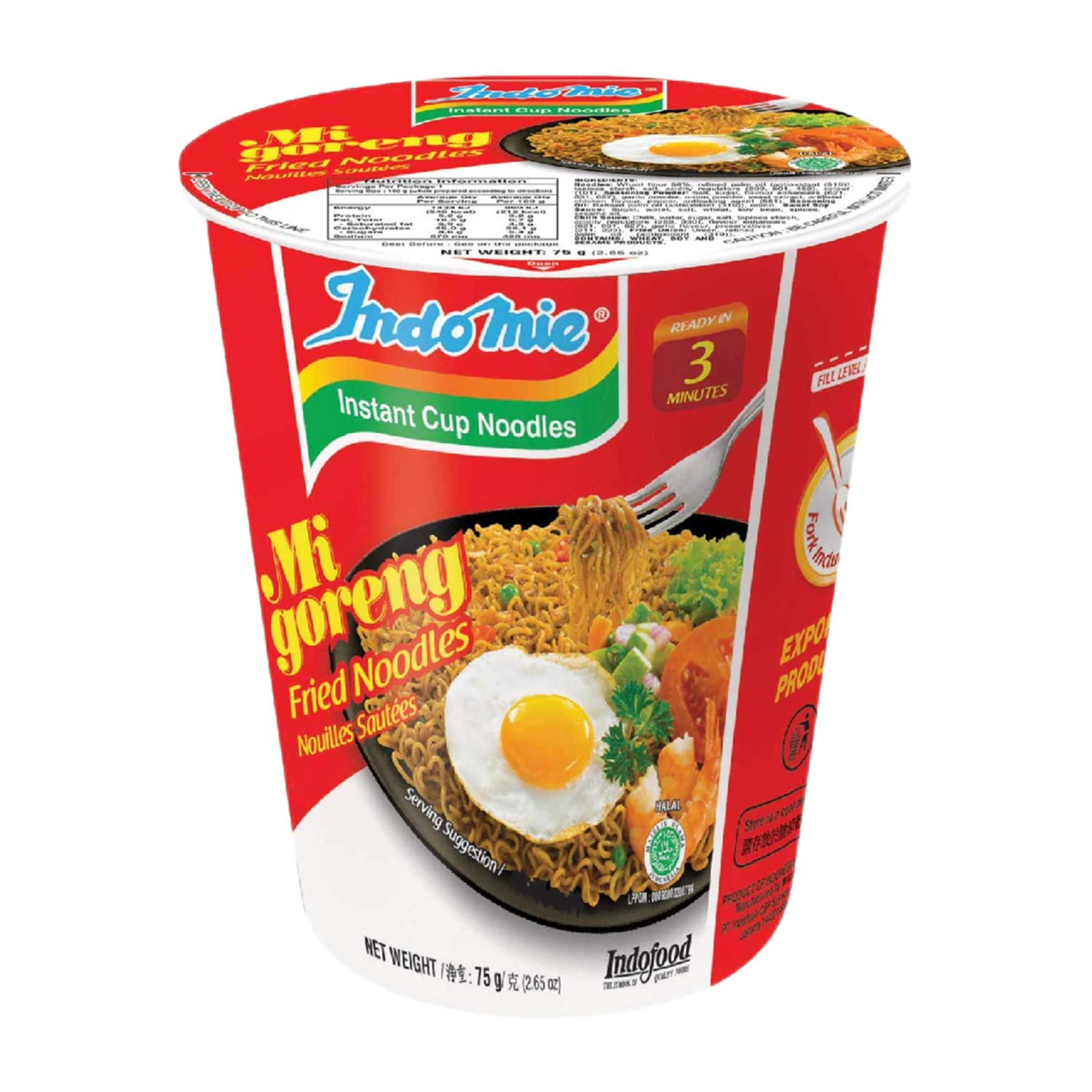 Indomie Instant Cup Noodles Fried Original 75gm