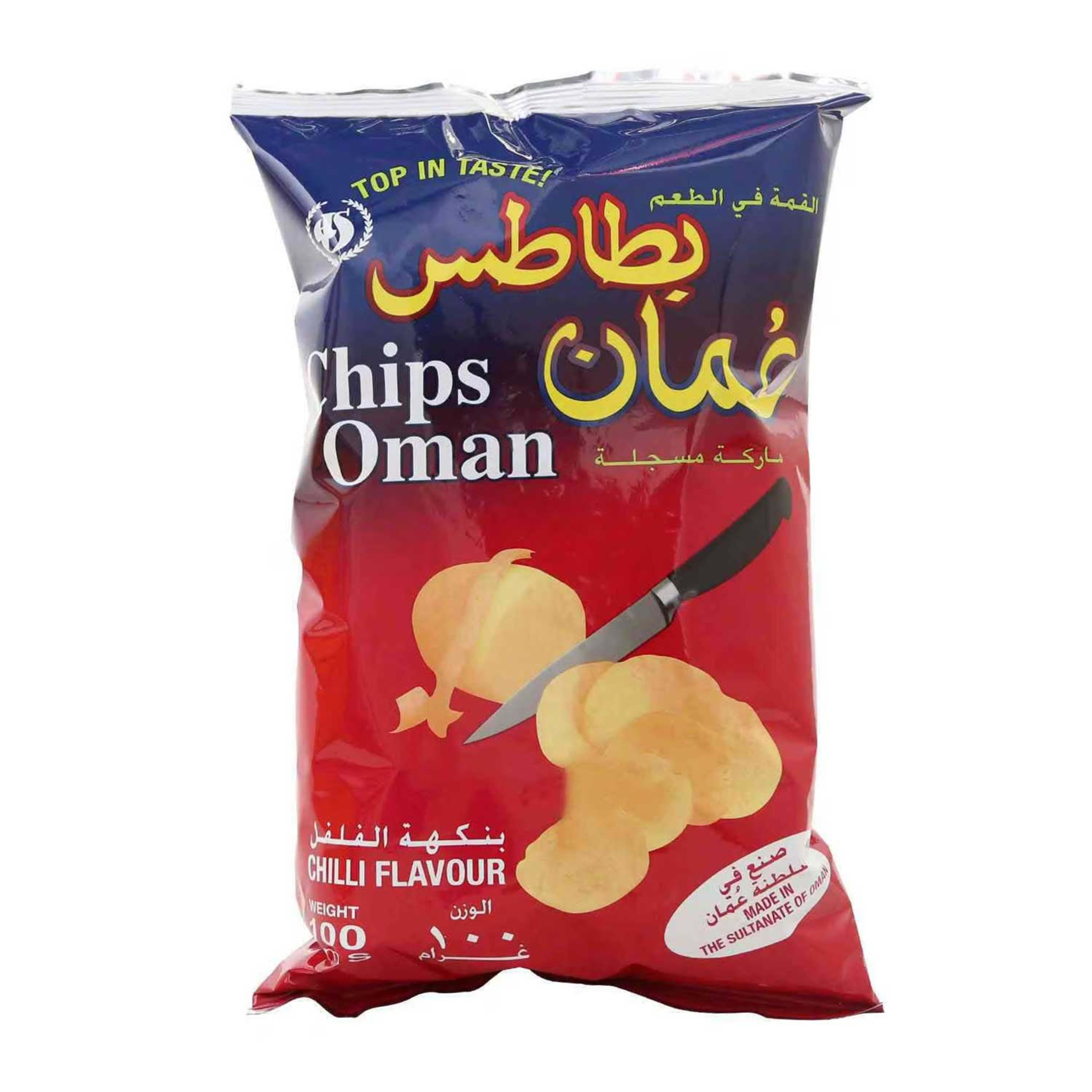 Chips Oman Chilli Flavour Potato Chips 100gm