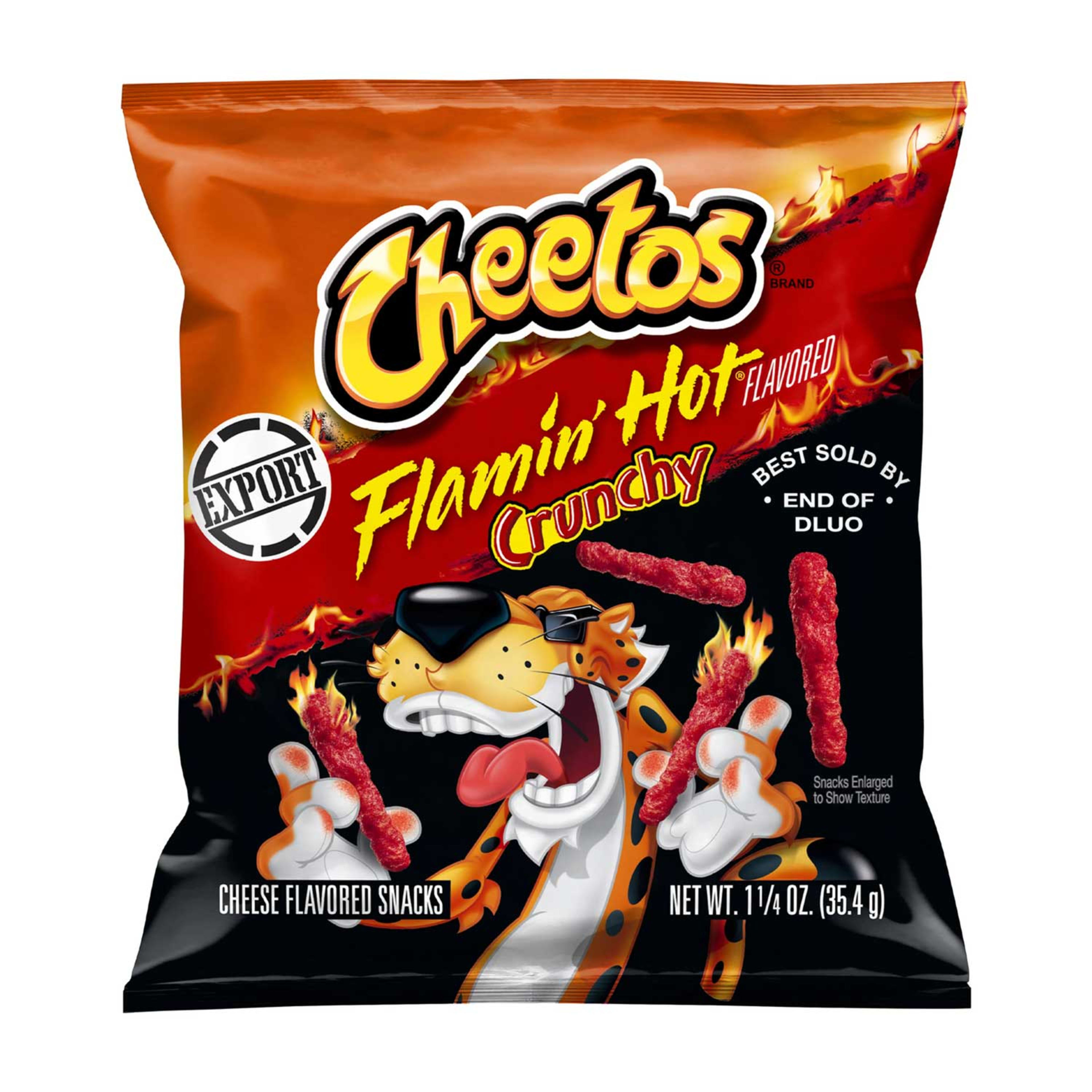 Cheetos Crunchy Flamin Hot Cheese Flavoured Snacks 35.4gm