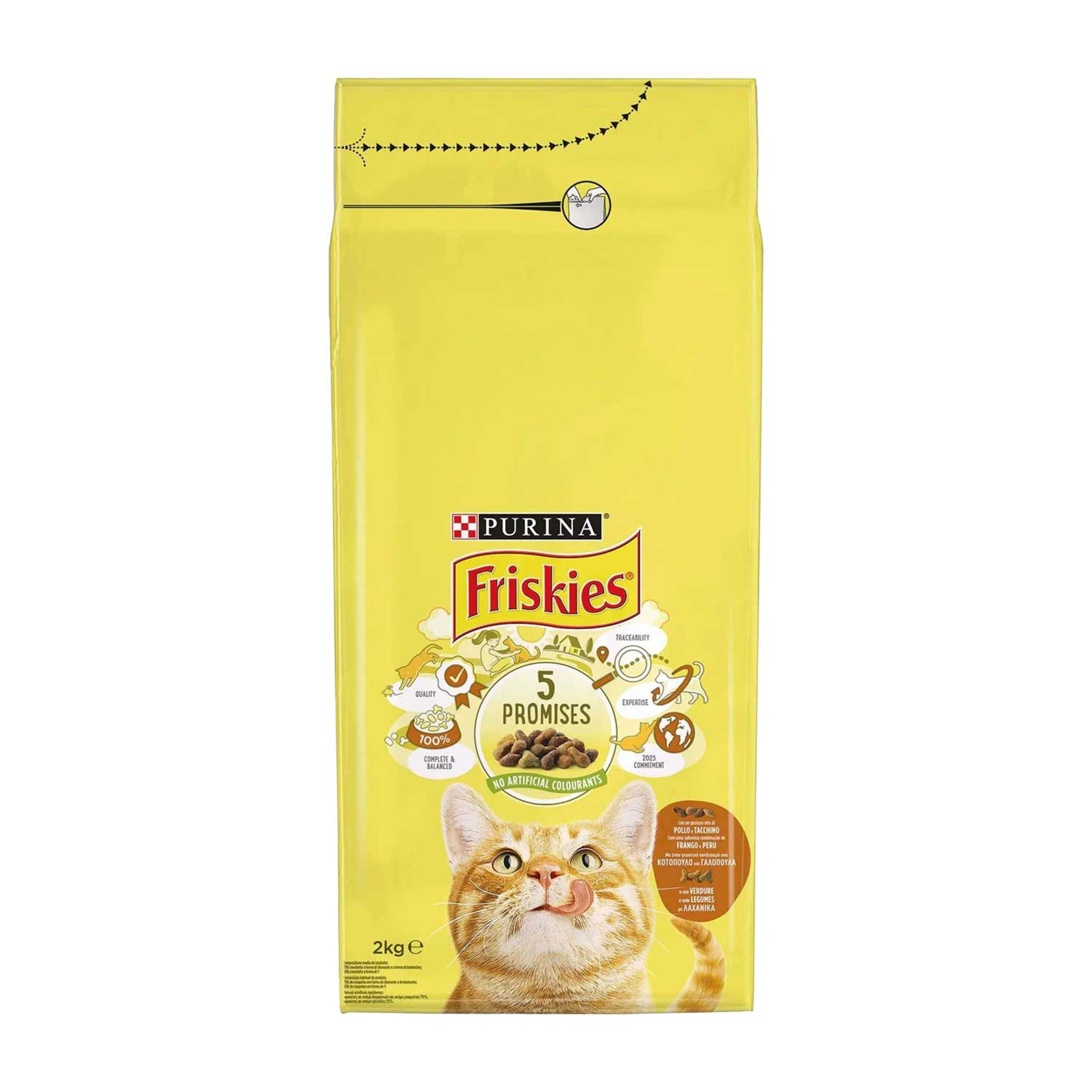 Purina Friskies 5 Promises (chicken & Turkey & Veg) Cat Food 2kg 12460359
