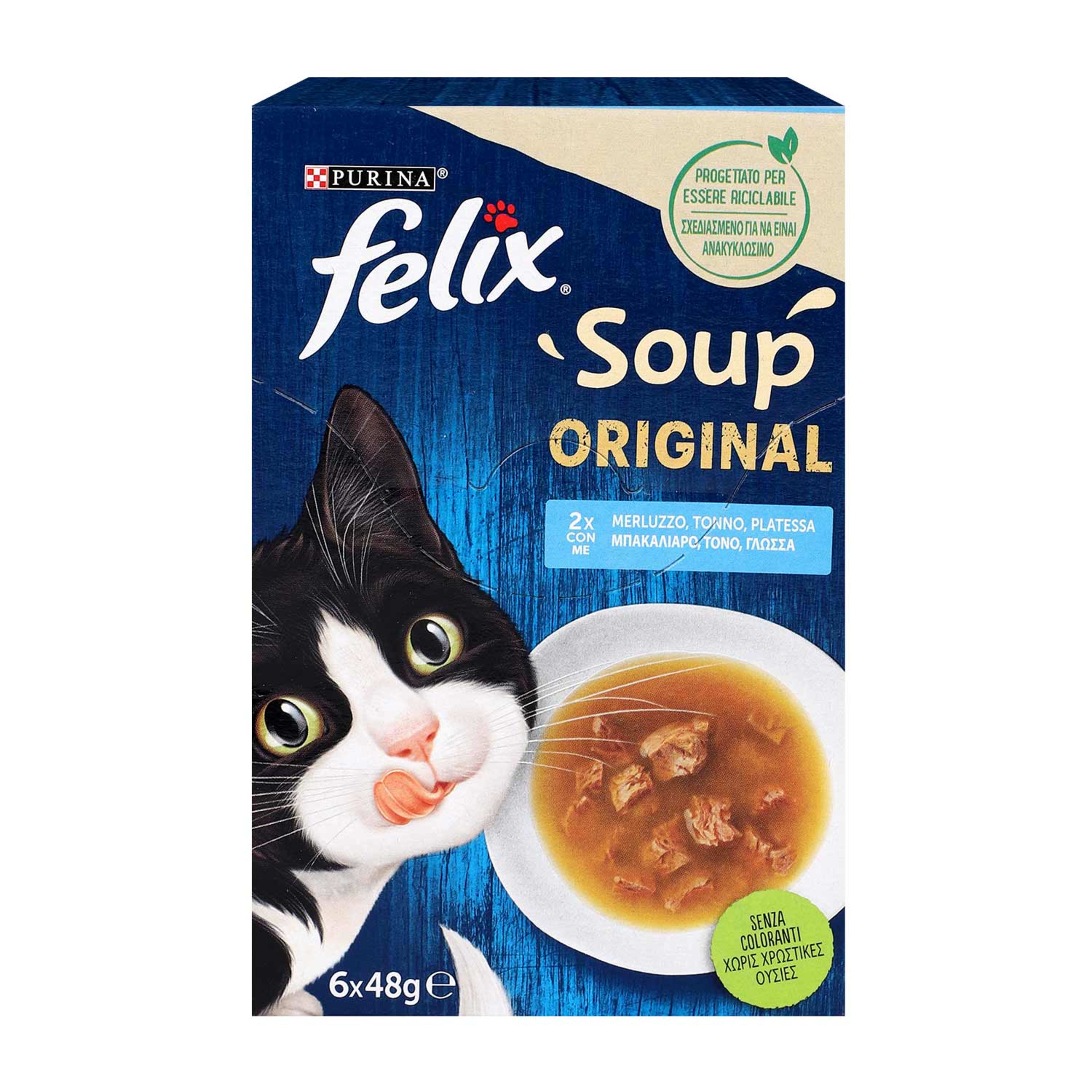 Purina Felix Soup Original (cod & Tuna & Plaice) (6x48gm) 288gm 12518517