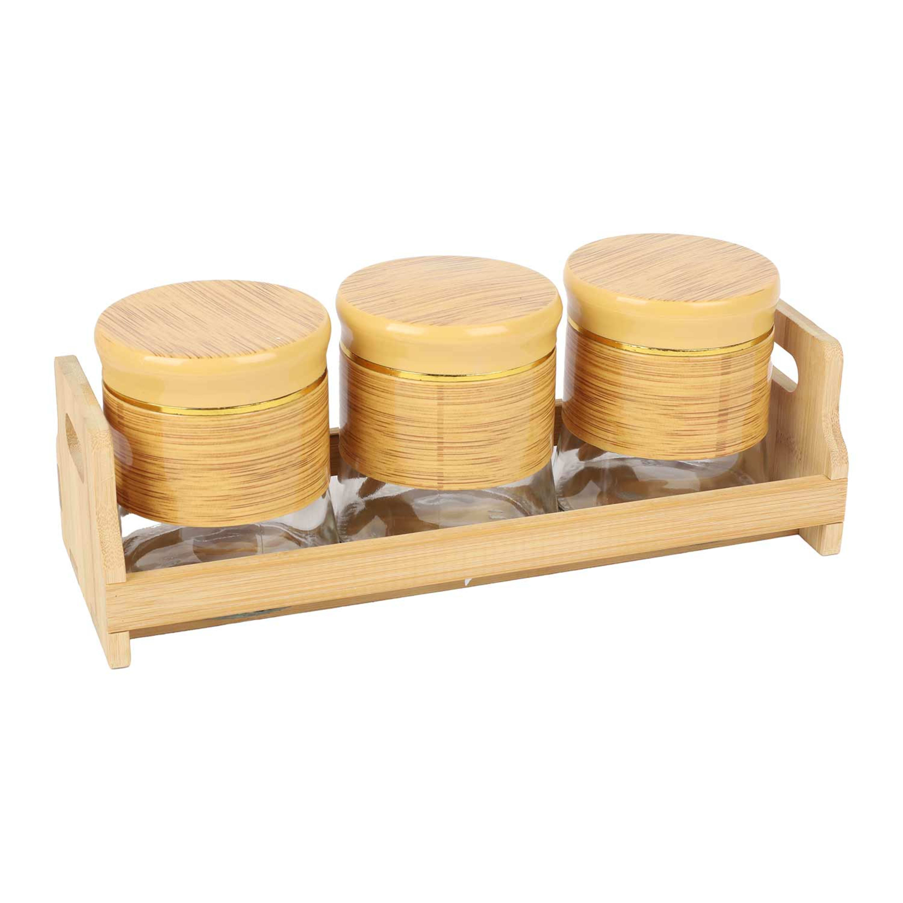 Glass Seasoning Jar 8.8x10.5cm 3pcs Set Jy8531