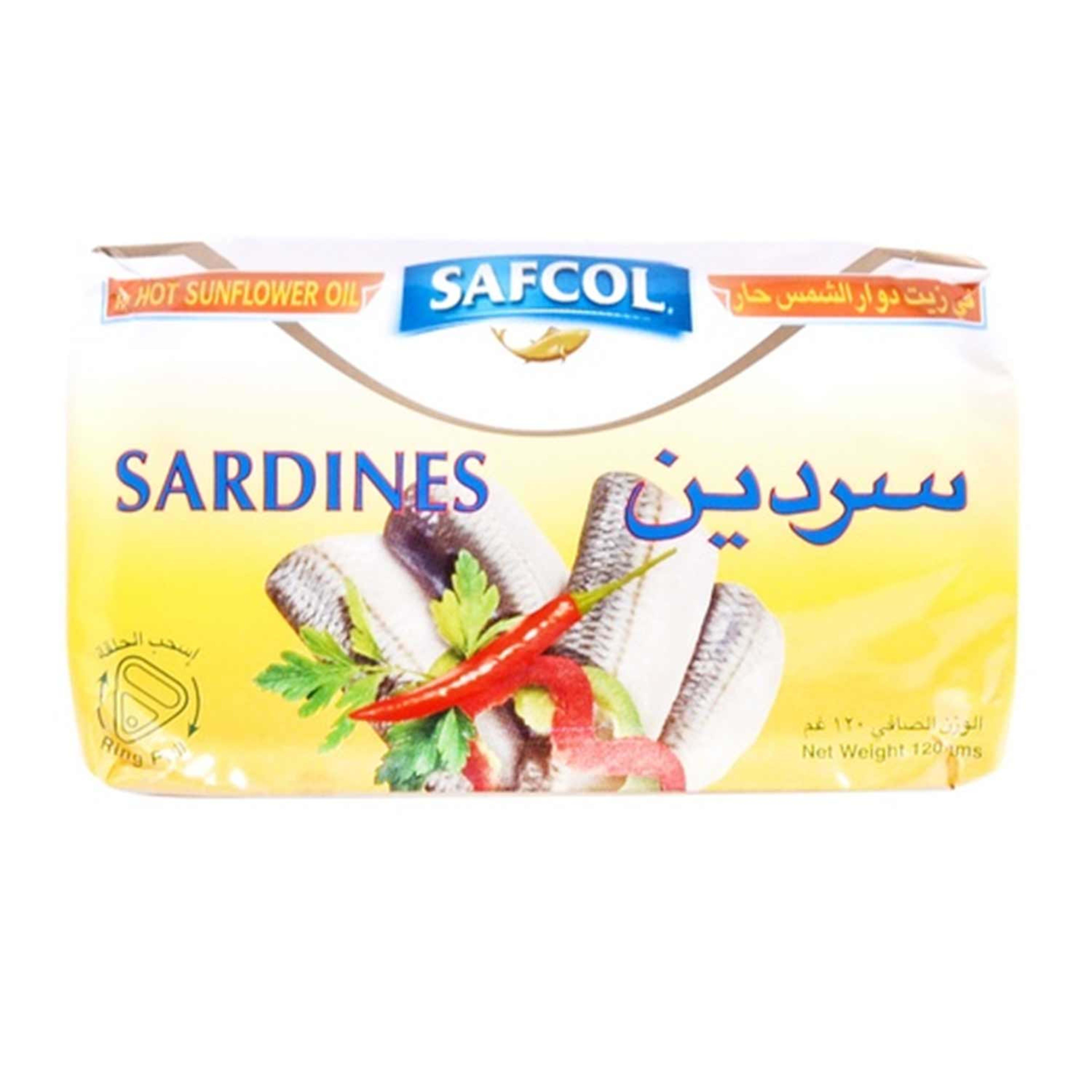 Safcol Sardines in Hot Sunflower Oil 125gm