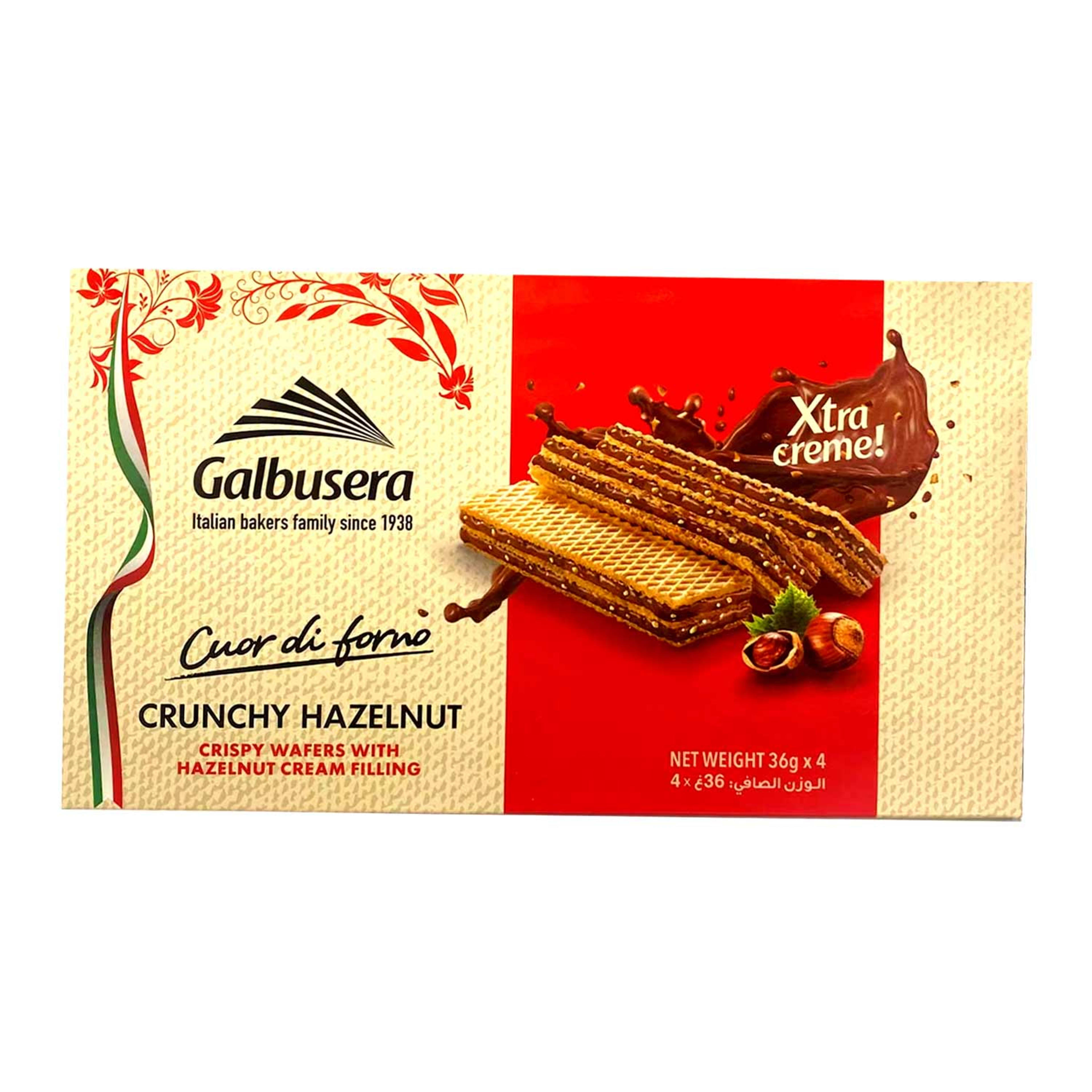 Galbusera Crunchy Hazelnut Wafers 4x36gm Promo
