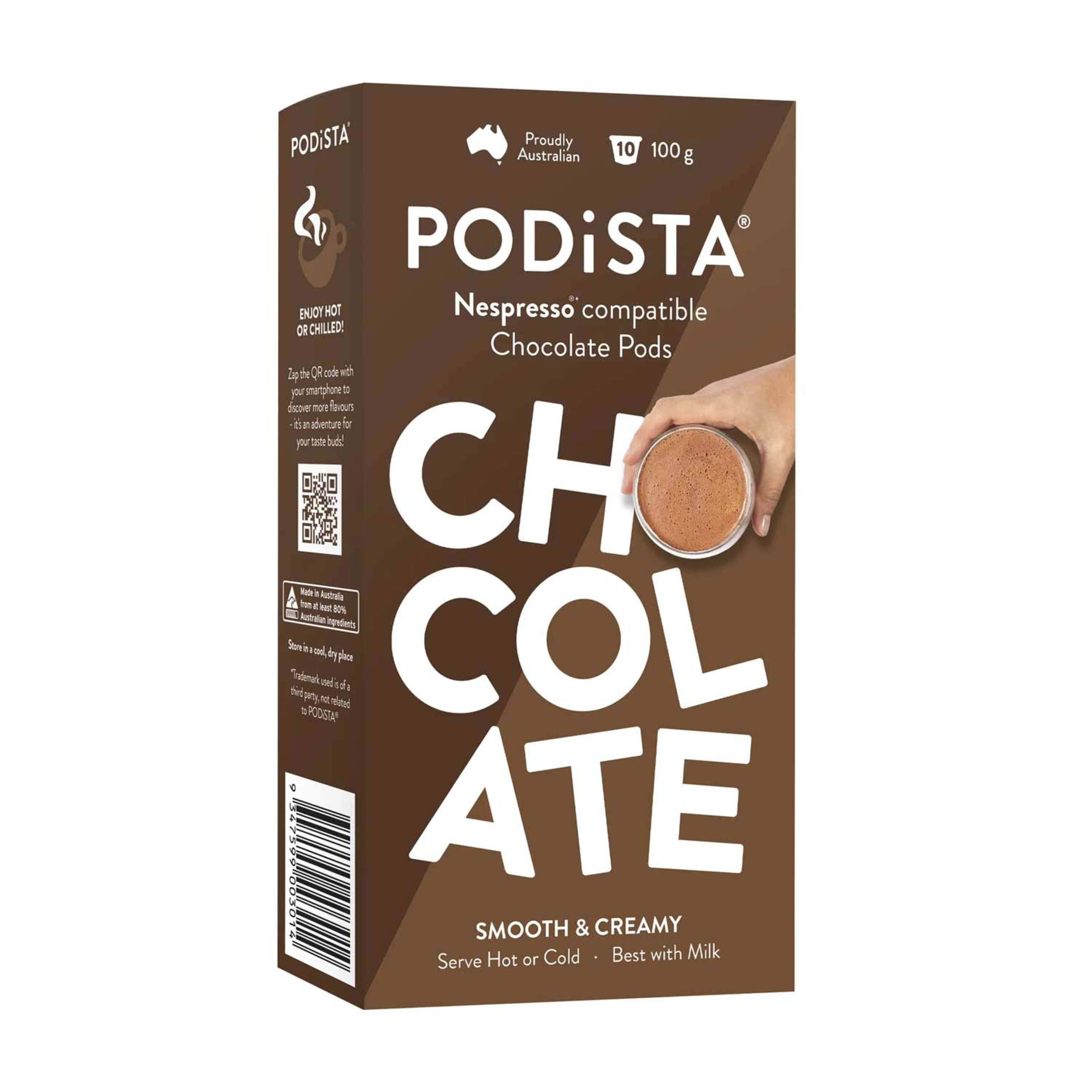 Podista Smooth & Creamy Chocolate Pods 100gm
