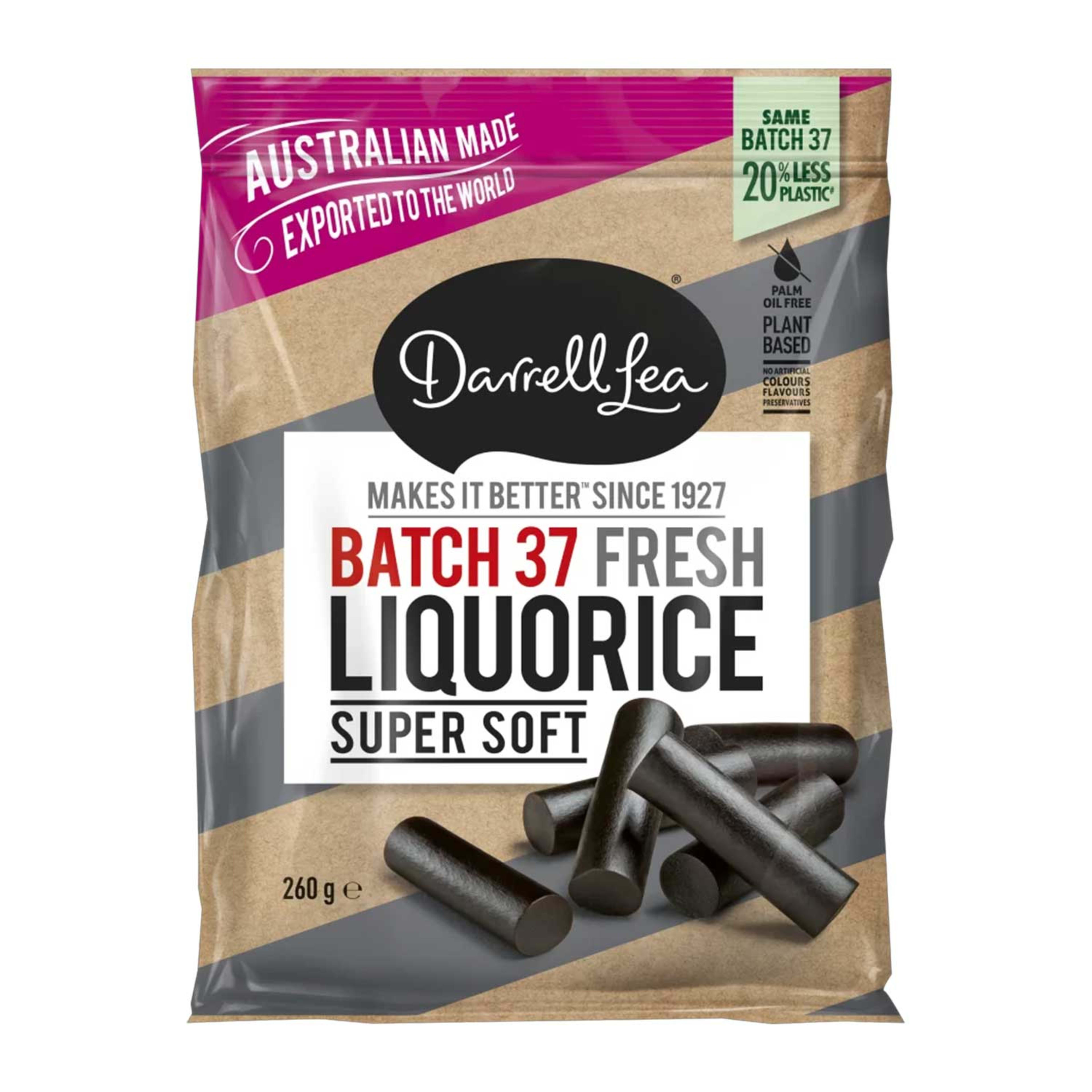 Darrell Lea Batch 37 Fresh Super Soft Liquorice 260gm