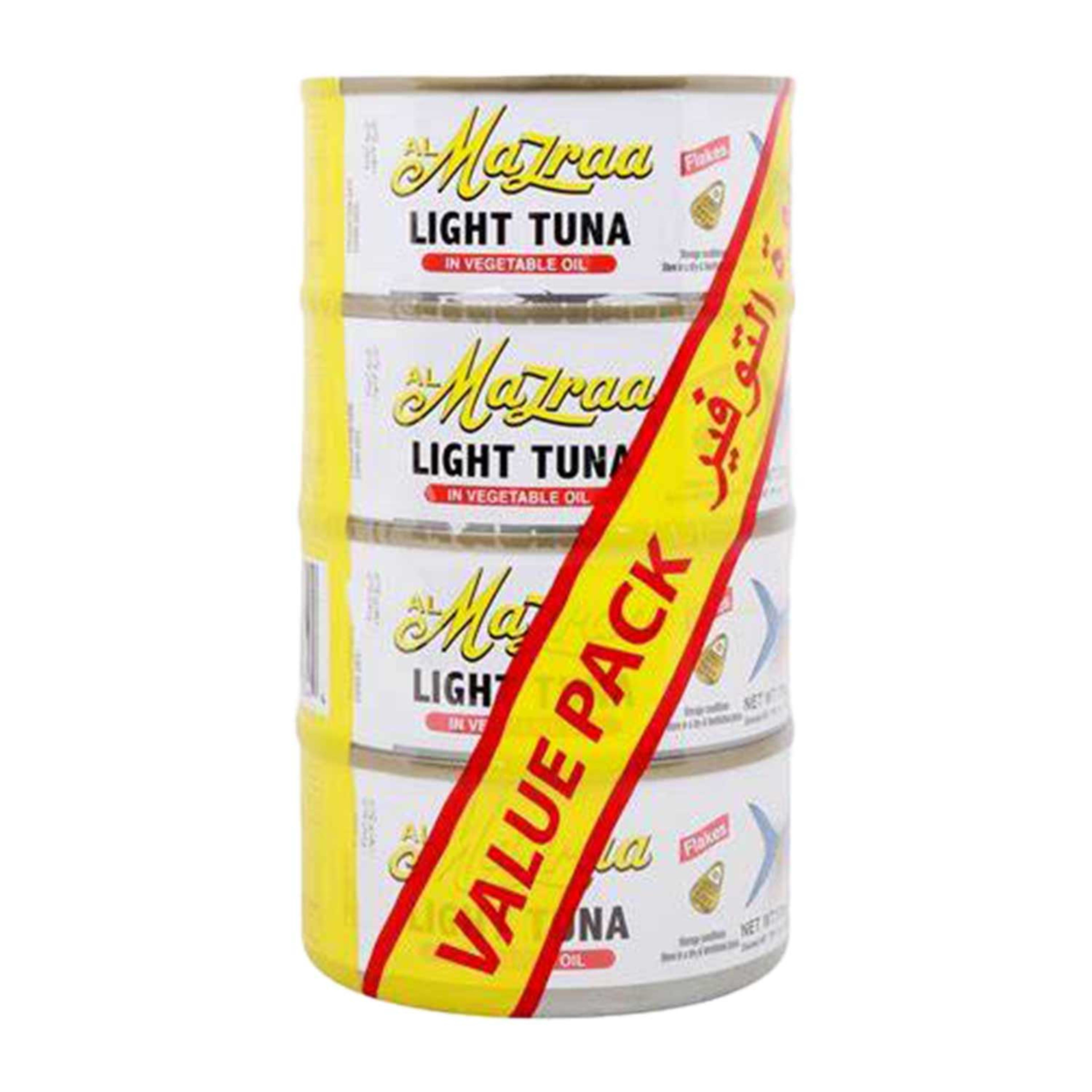 Al Mazraa Light Tuna Flakes in Veg Oil 170gmx4's Value Pack