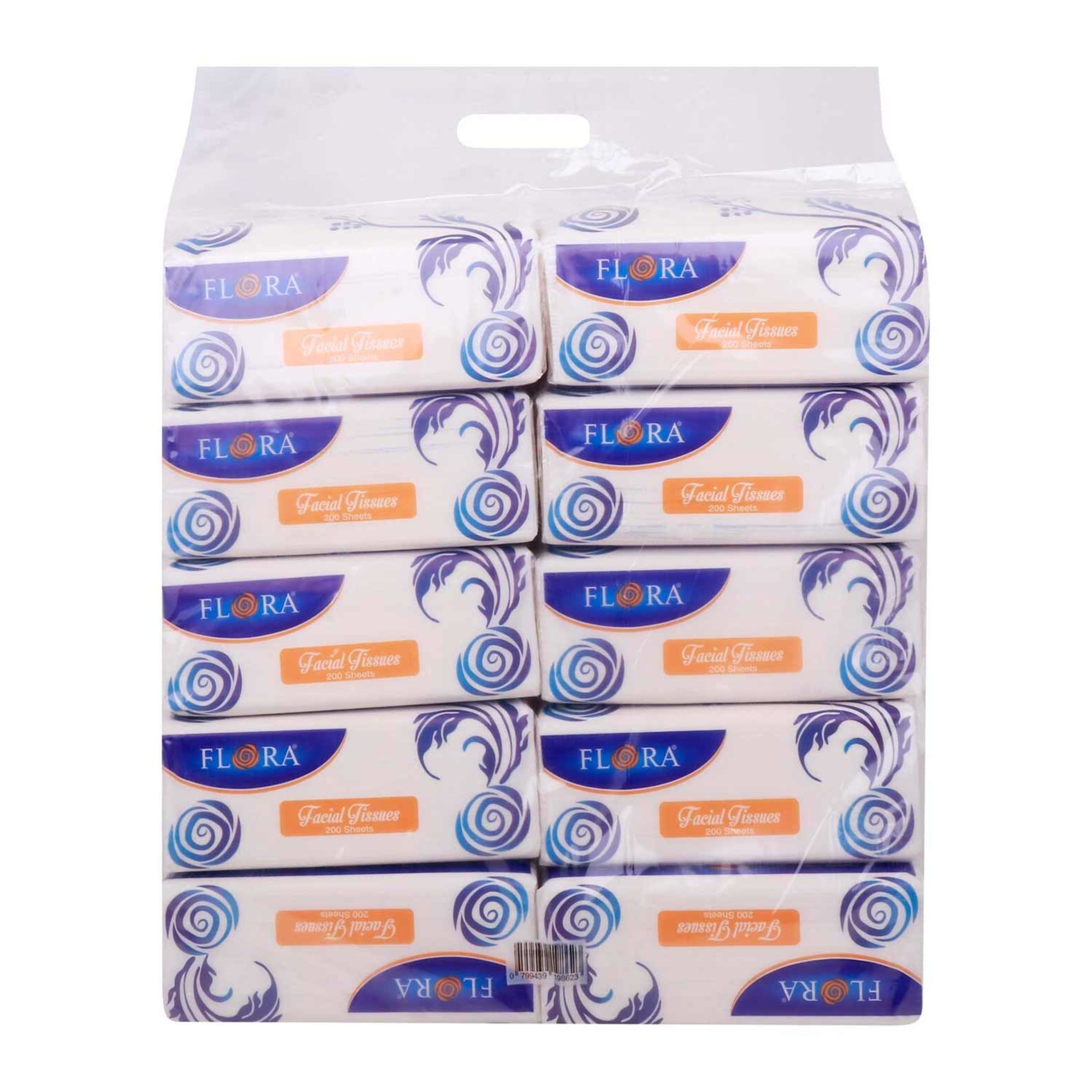 Flora Soft Facial Tissue 2ply 200sheetsx10pcs