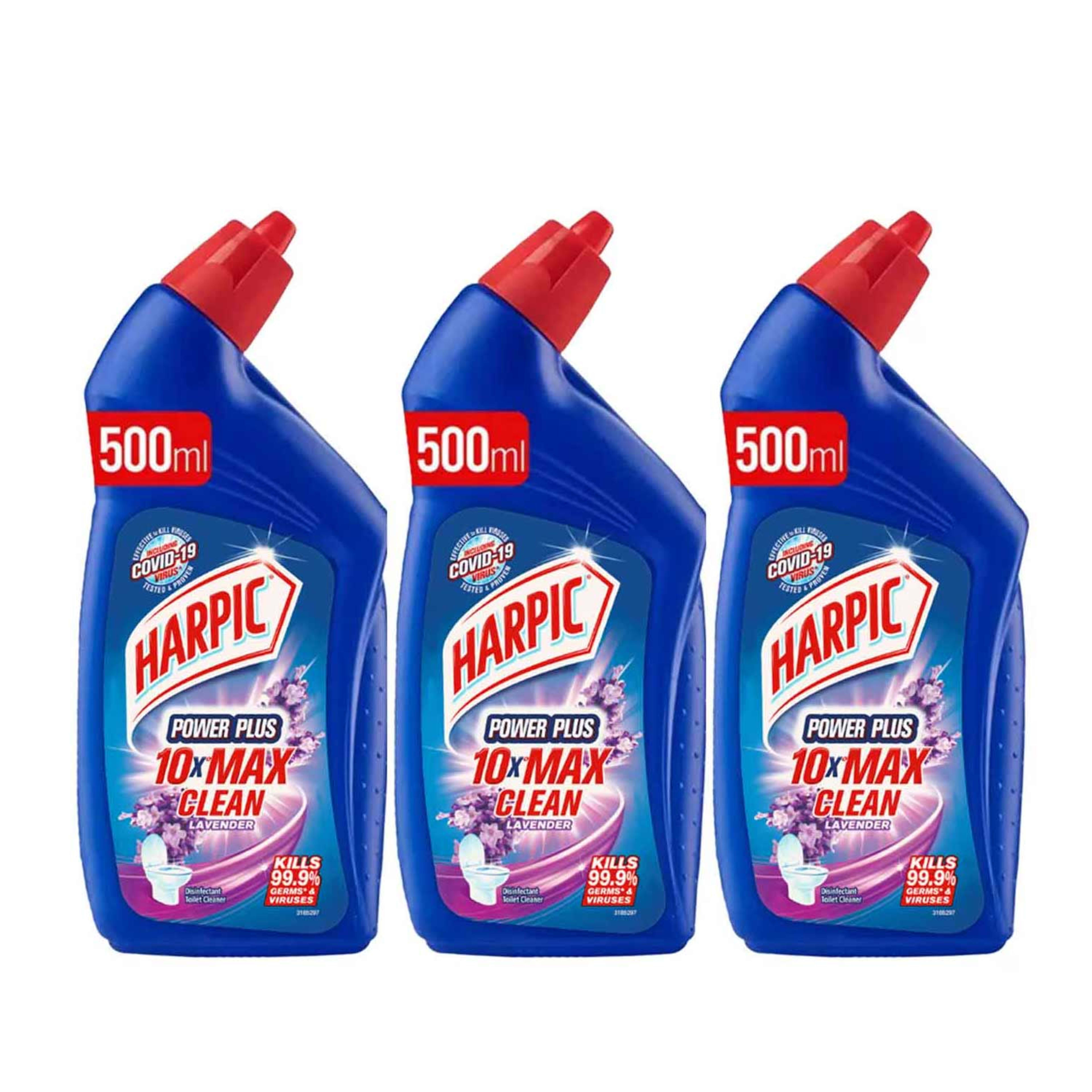 Harpic 10x Max Clean Toilet Cleaner Original 3x500ml Promo