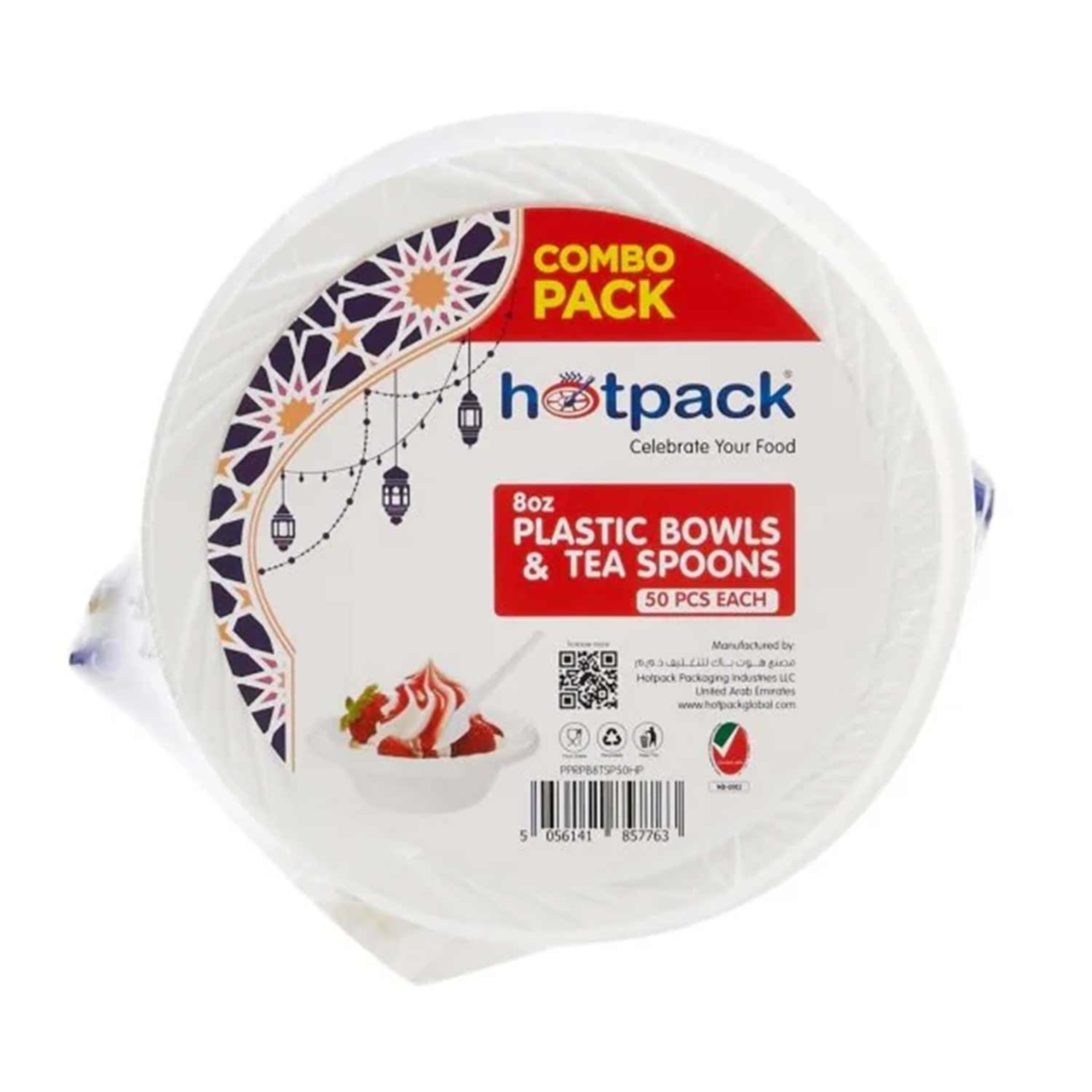 Hotpack Plastic Bowls 8oz 50pcs + Tea Spoon 50pcs Promo