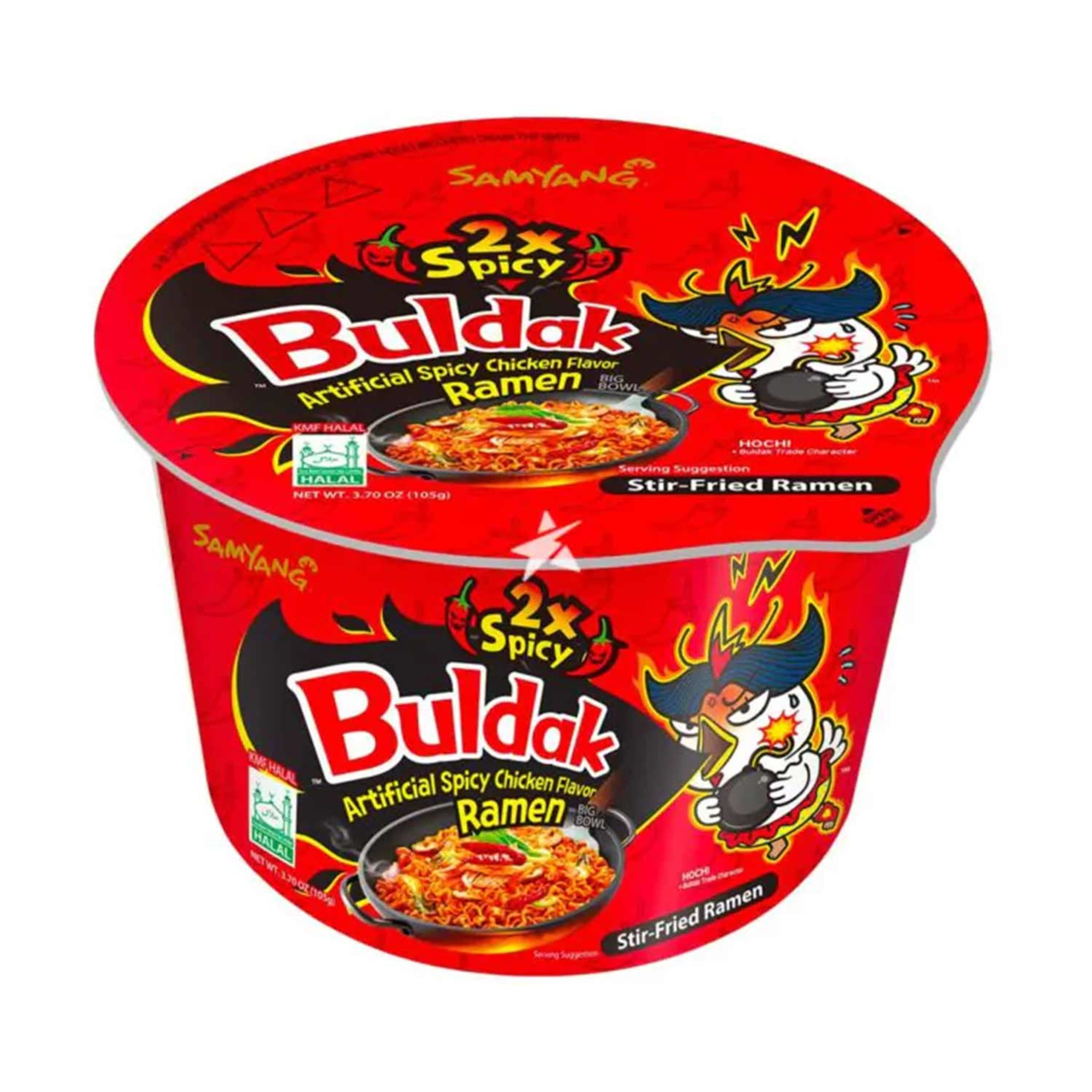 Samyang Hot Chicken Flavor Ramen 2x Spicy Cup Noodles with Added Sugar 105gm