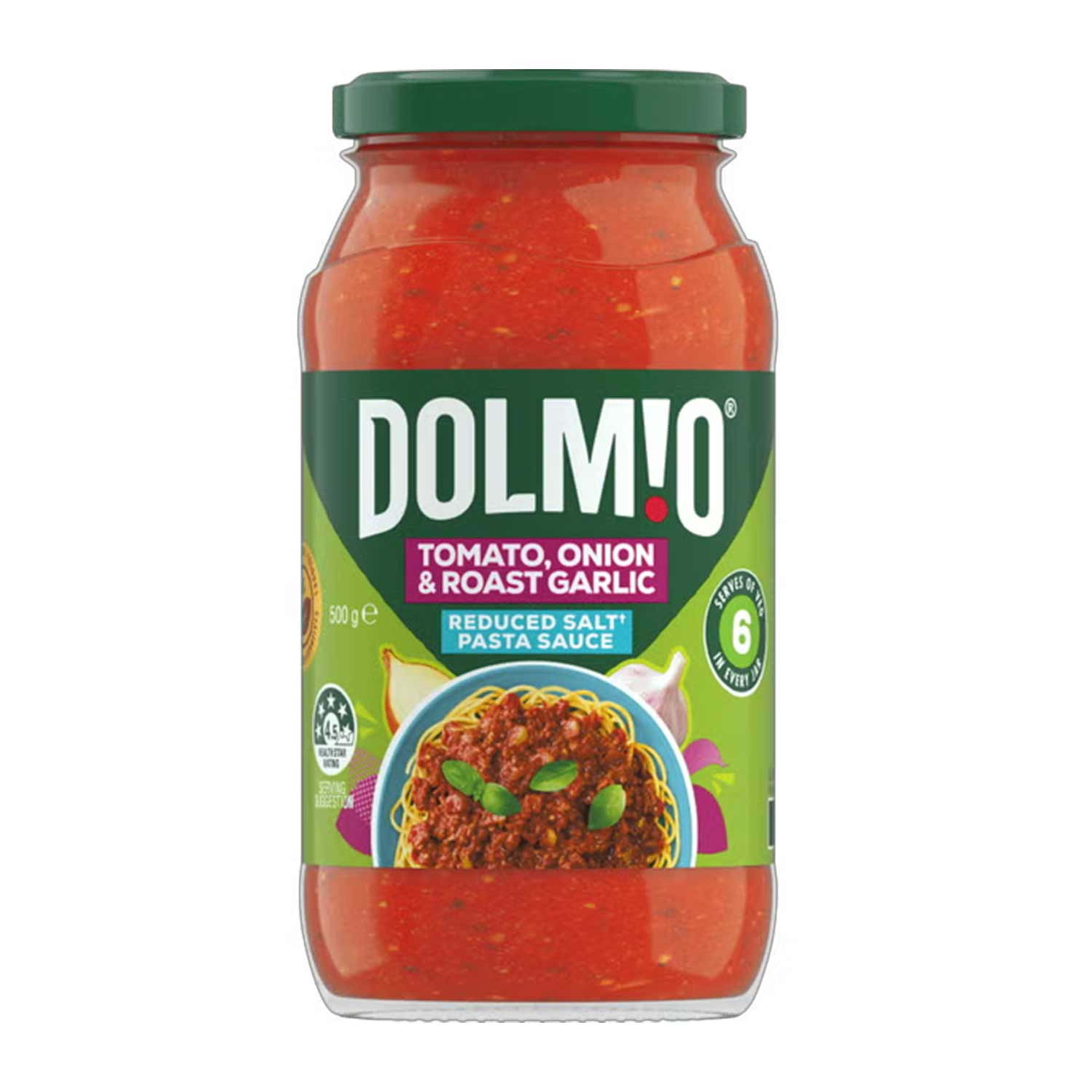 Dolmio Tomato Onion & Roast Garlic Reduced Salt Pasta Sauce 500gm