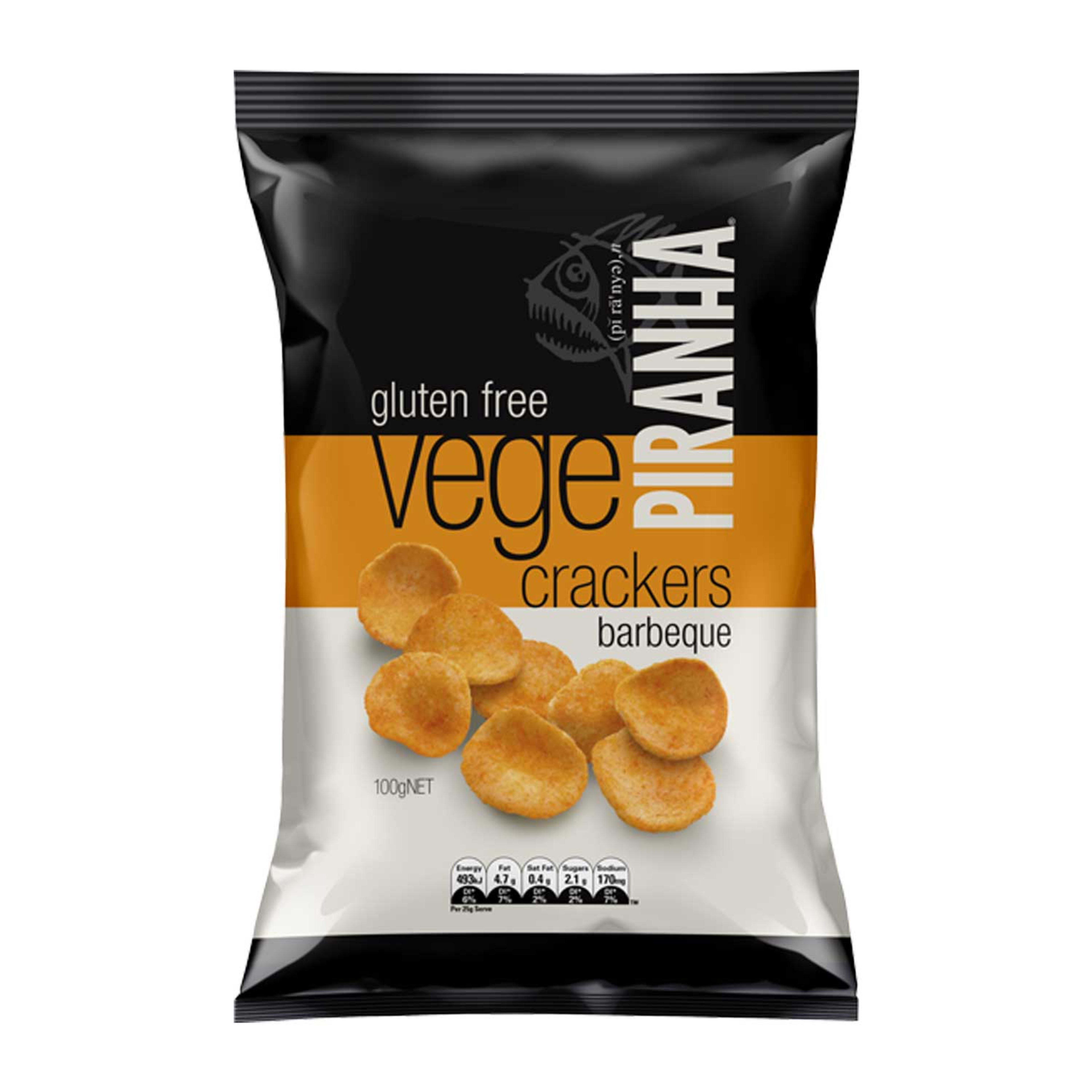 Piranha Gluten Free Vege Crackers Barbeque 100gm